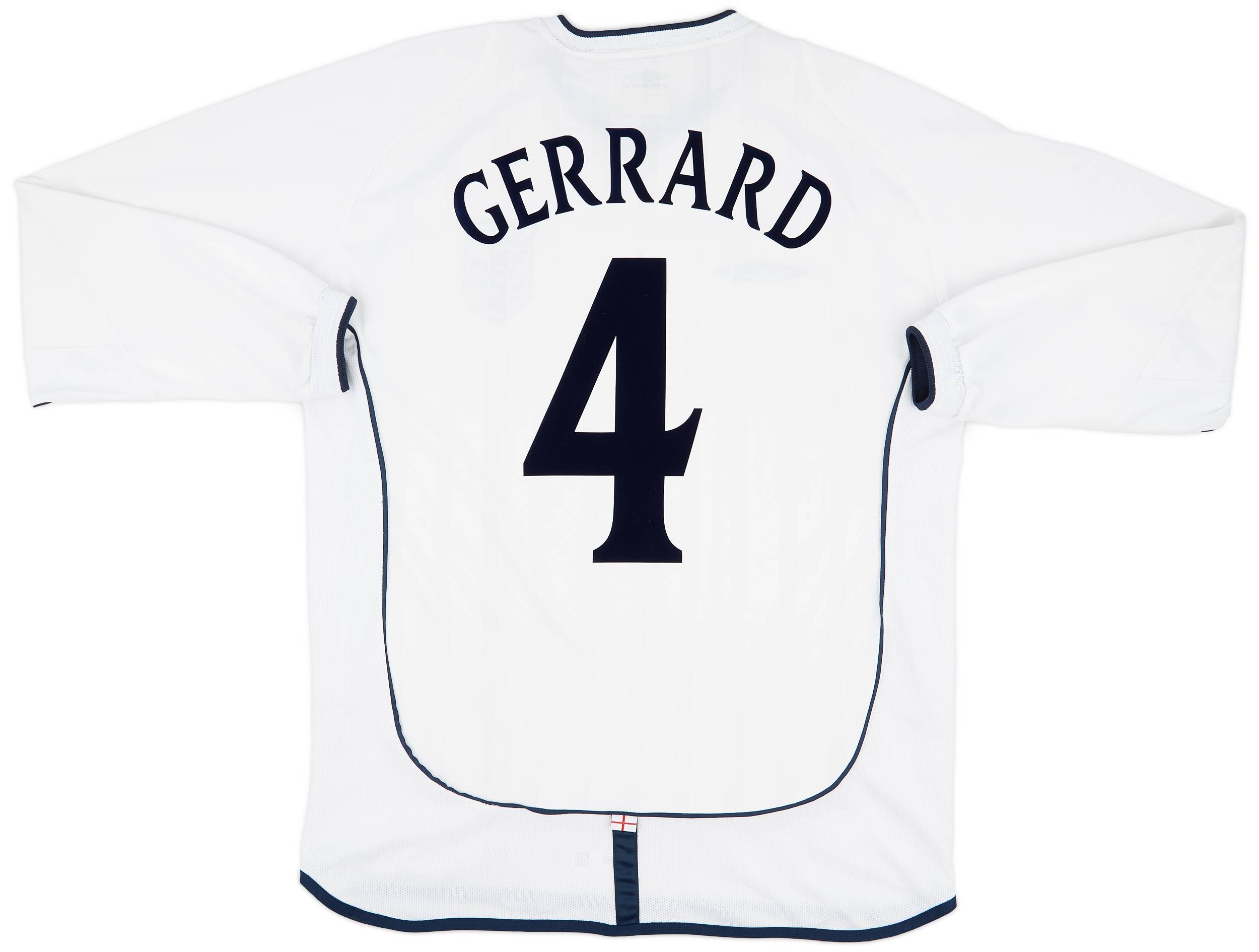 2001-03 England Home L/S Shirt Gerrard #4 - 8/10 - (L)