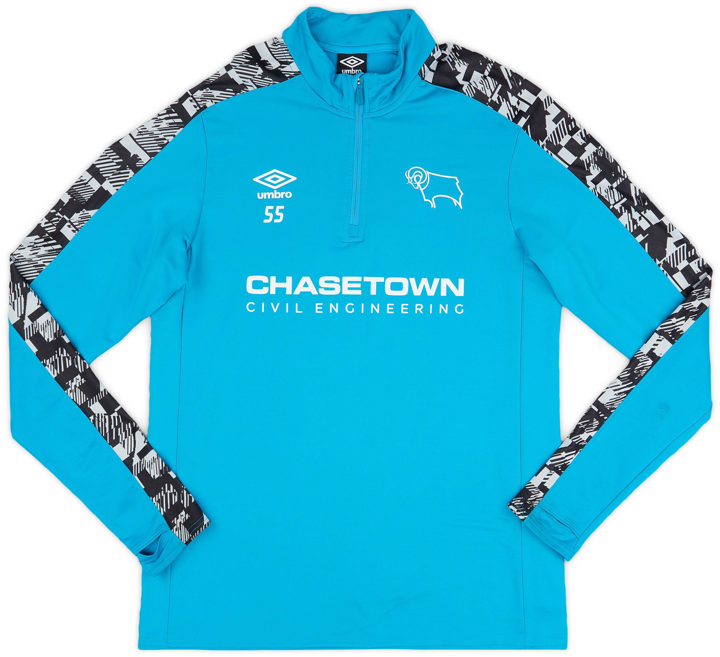 2020-21 Derby County Player Issue 1/4 Zip Training Top # - 5/10