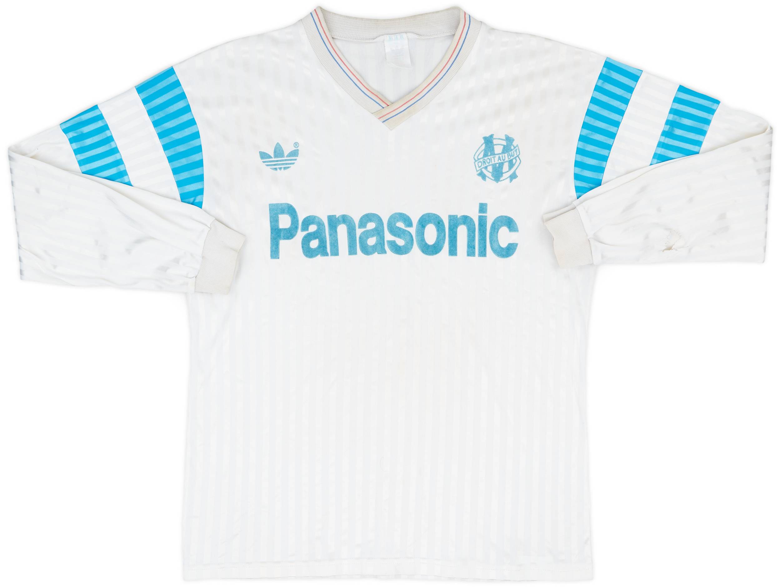 1990-91 Olympique Marseille Home L/S Shirt - 6/10 - (L)