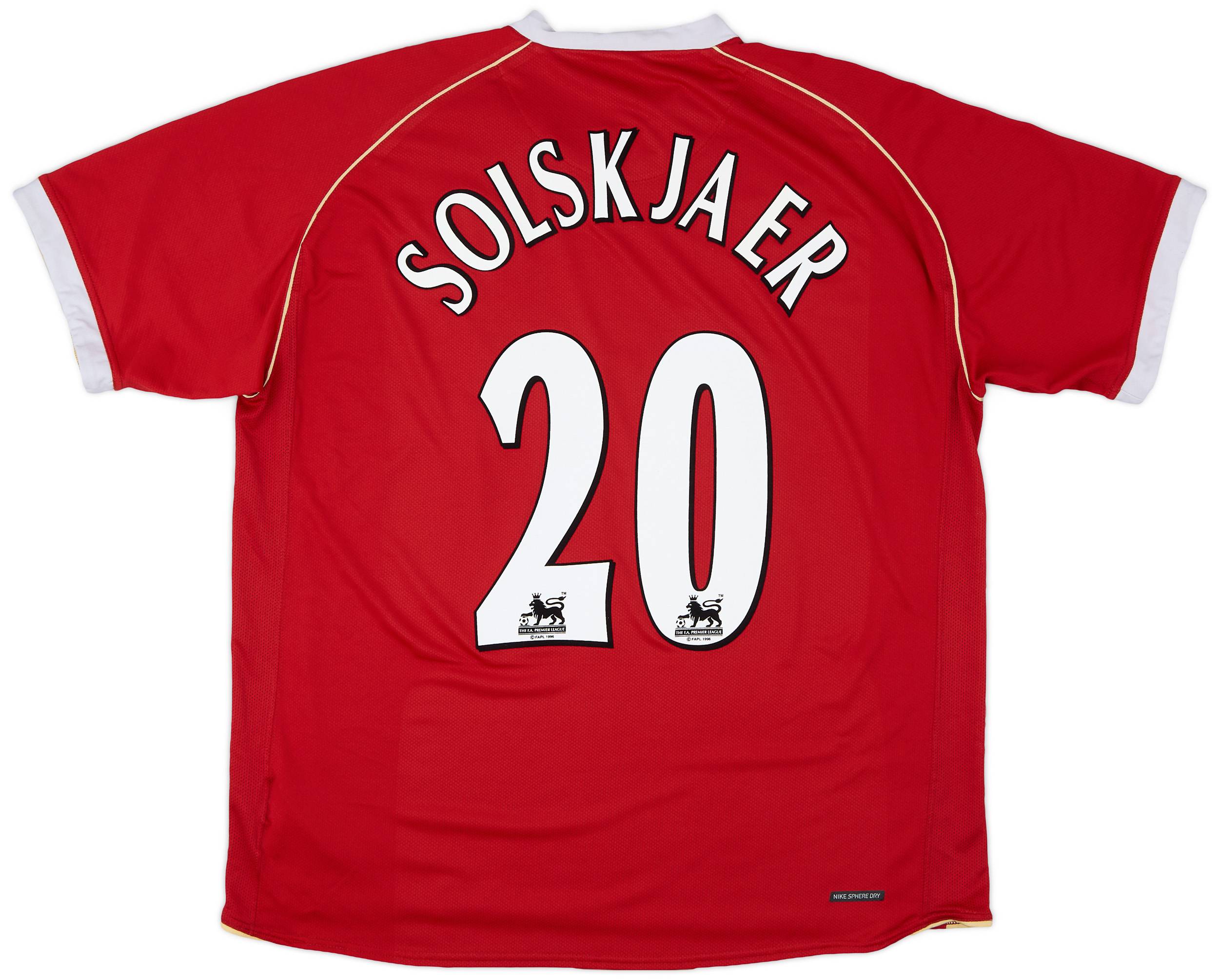 2006-07 Manchester United Home Shirt Solskjaer #20 - 8/10 - (XL)