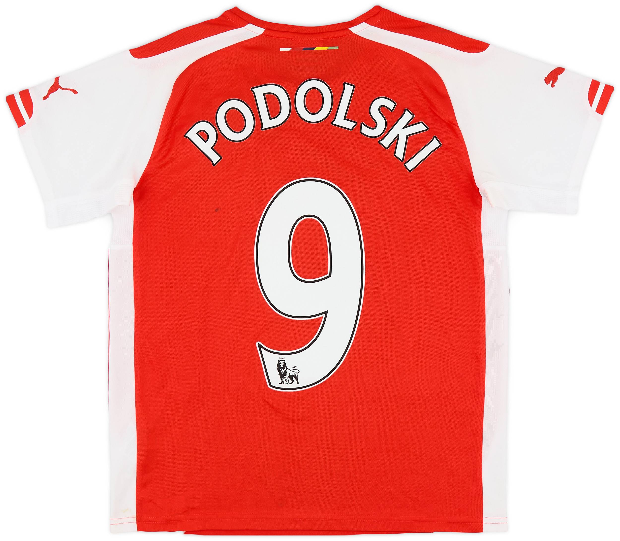 2014-15 Arsenal Home Shirt Podolski #9 - 7/10 - (XL.Boys)