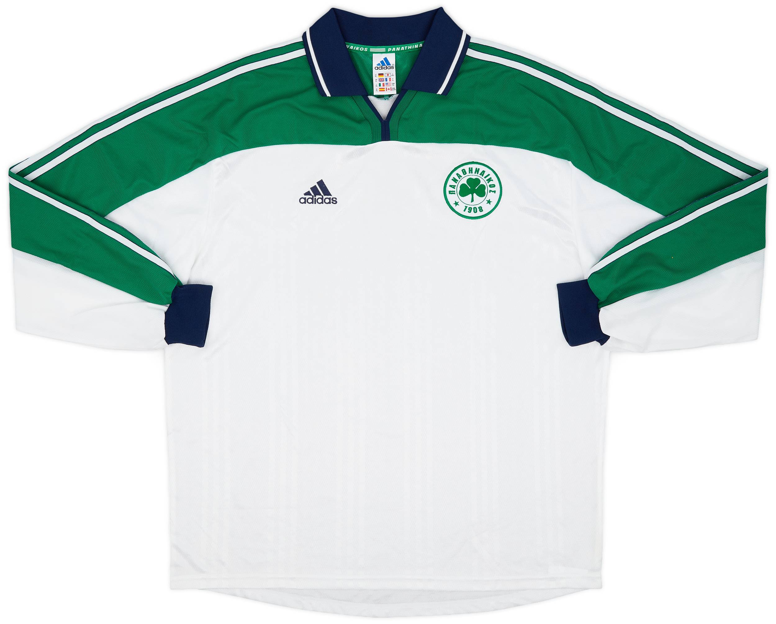 2000-01 Panathinaikos Player Issue Away L/S Shirt - 8/10 - (XL)
