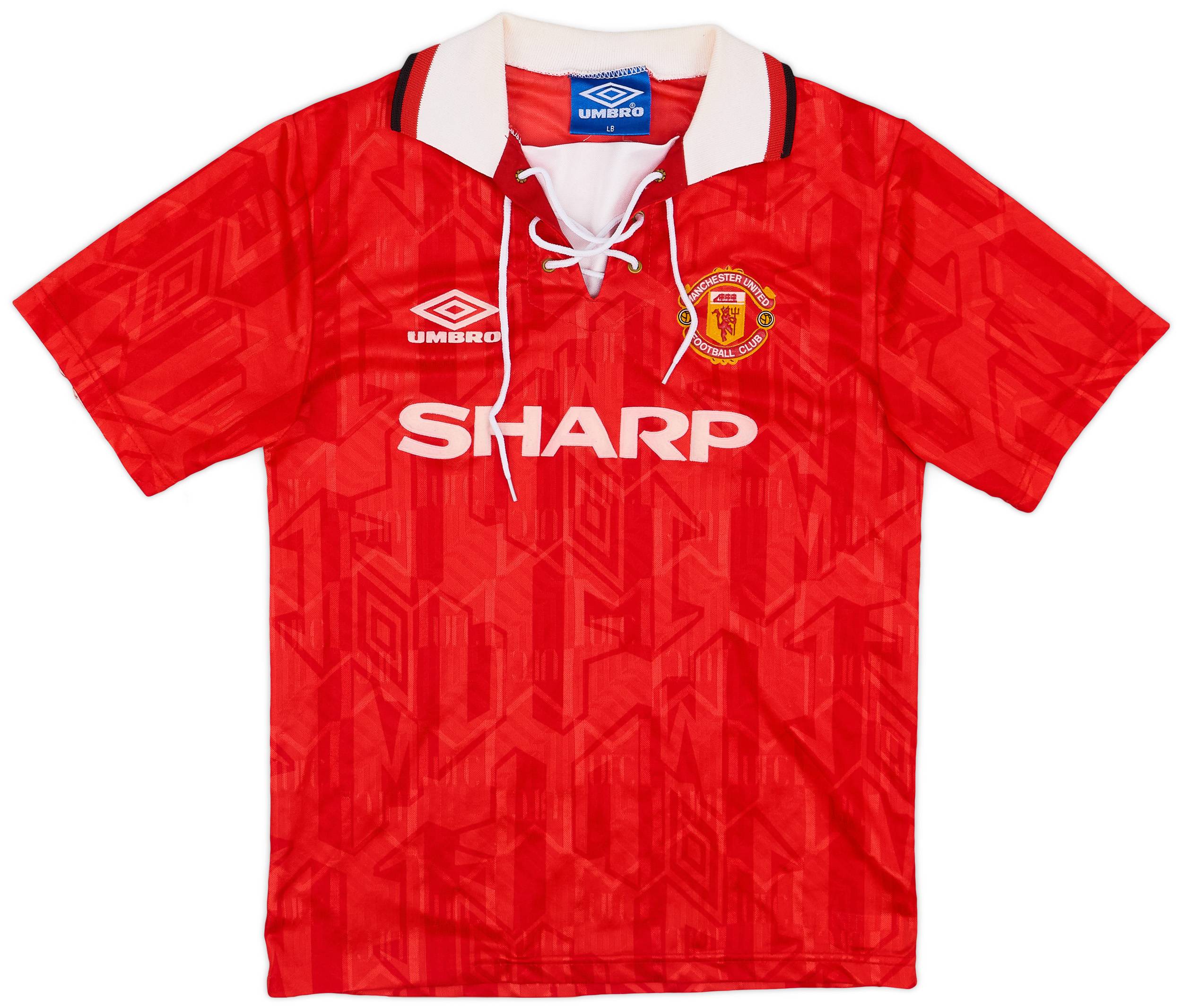 1992-94 Manchester United Home Shirt - 8/10 - (L.Boys)