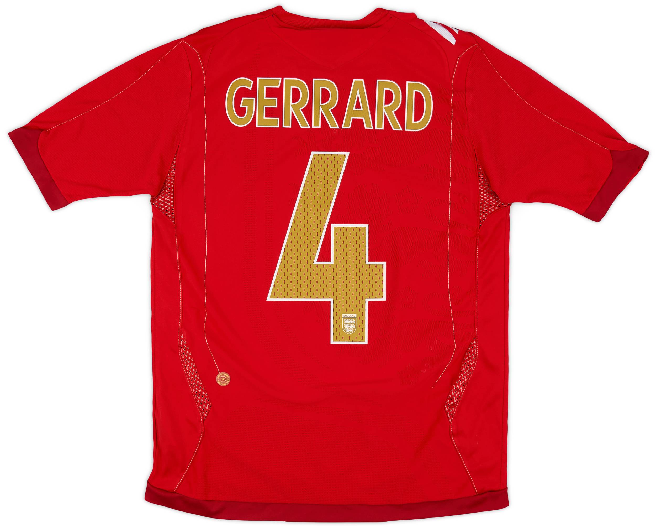 2006-08 England Away Shirt Gerrard #4 - 6/10 - (S)