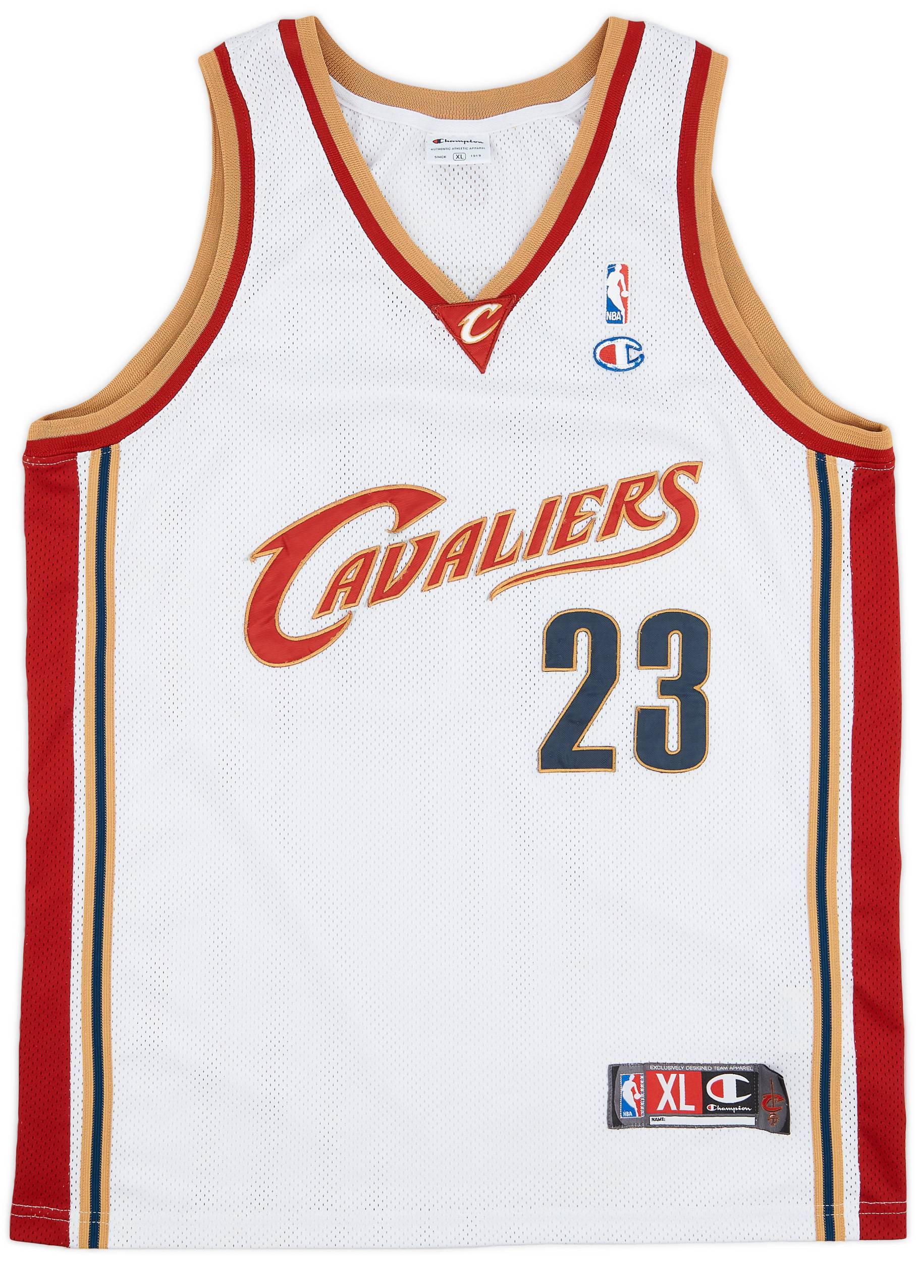 2003-10 Cleveland Cavaliers James #23 Champion Authentic Home Jersey - 5/10 - (XL)