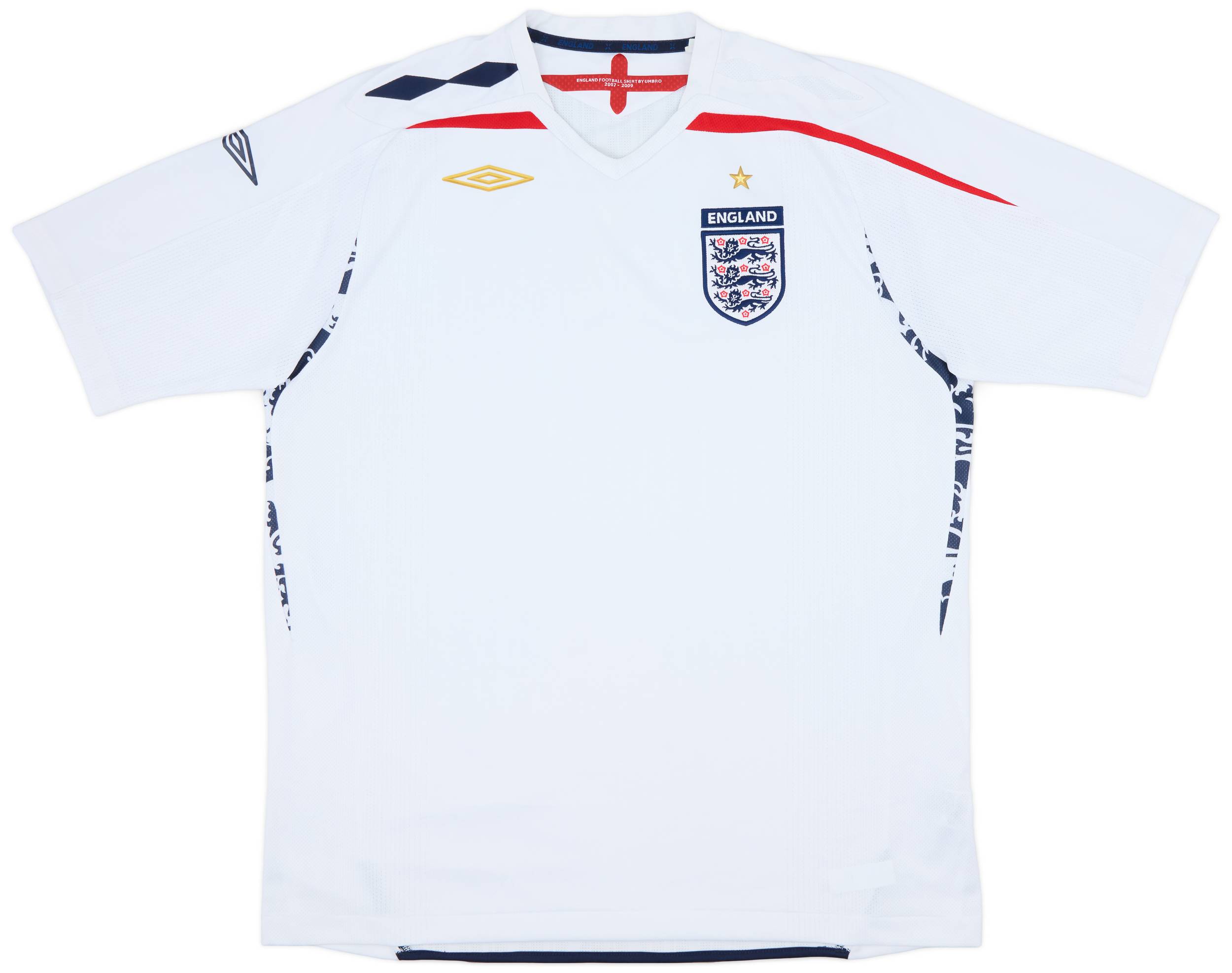 2007-09 England Home Shirt - 6/10 - (XL)