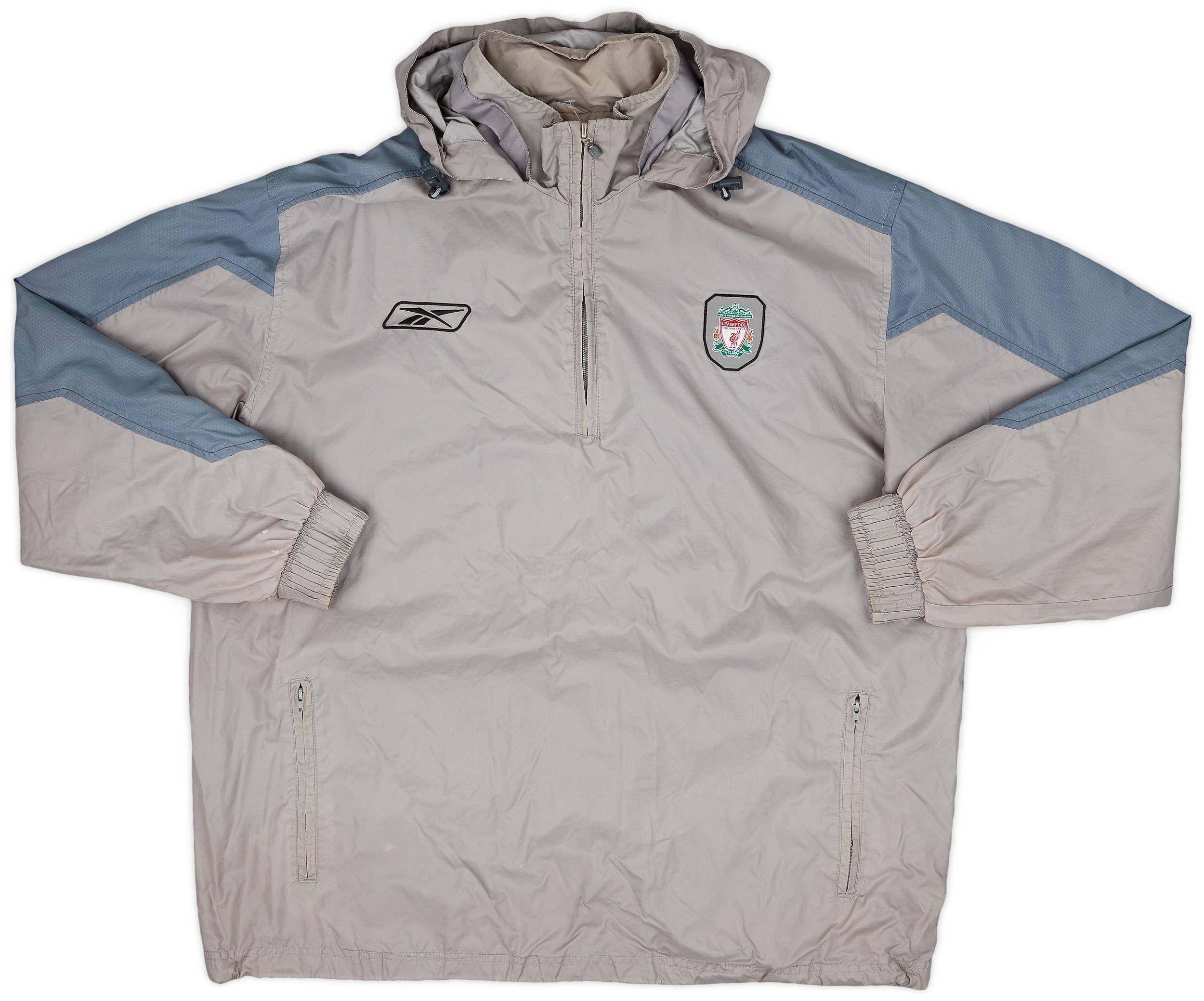 2004-06 Liverpool Reebok 1/4 Zip Hooded Rain Jacket - 8/10 - (L)