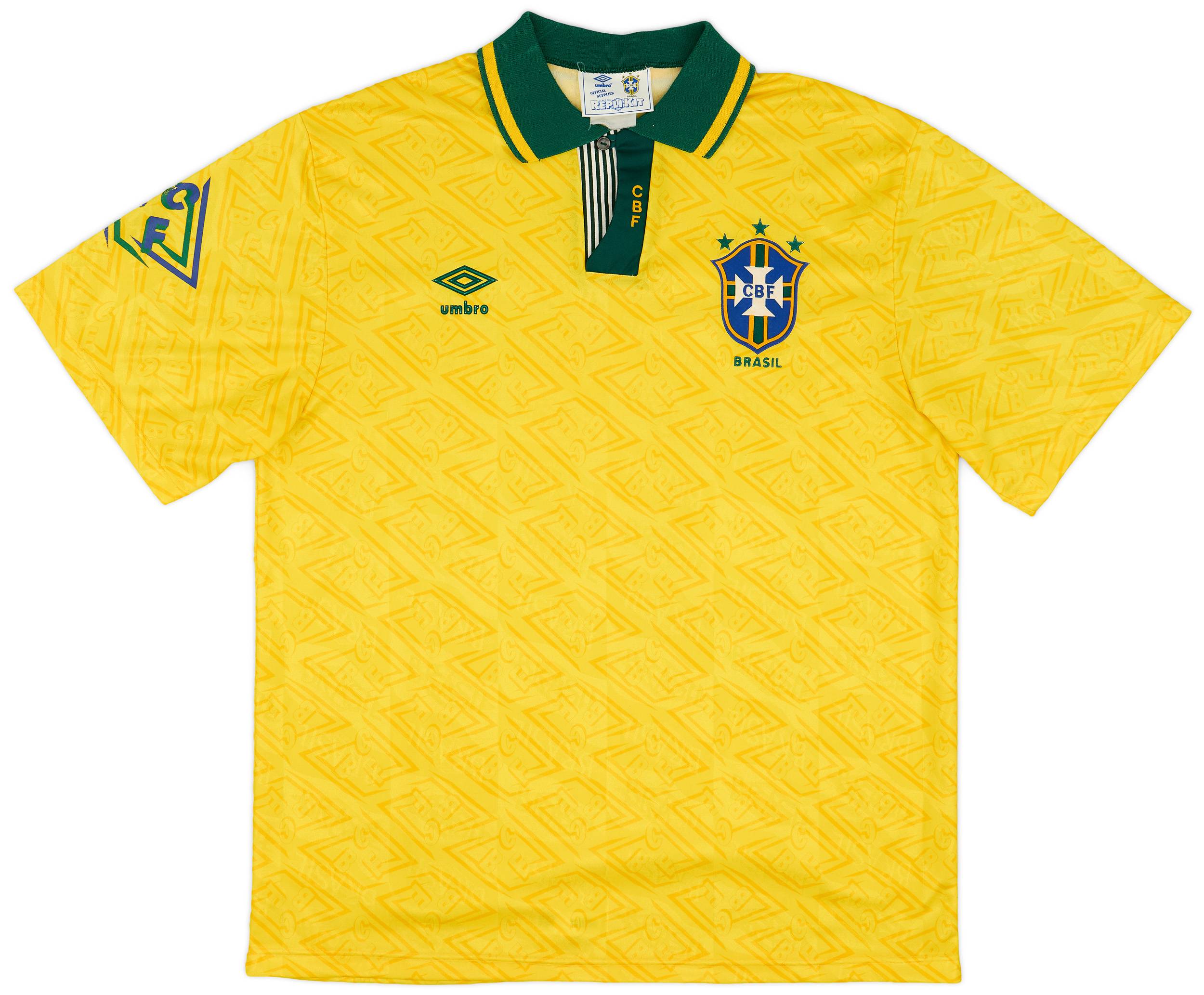 1991-93 Brazil Home Shirt - 9/10 - (L)