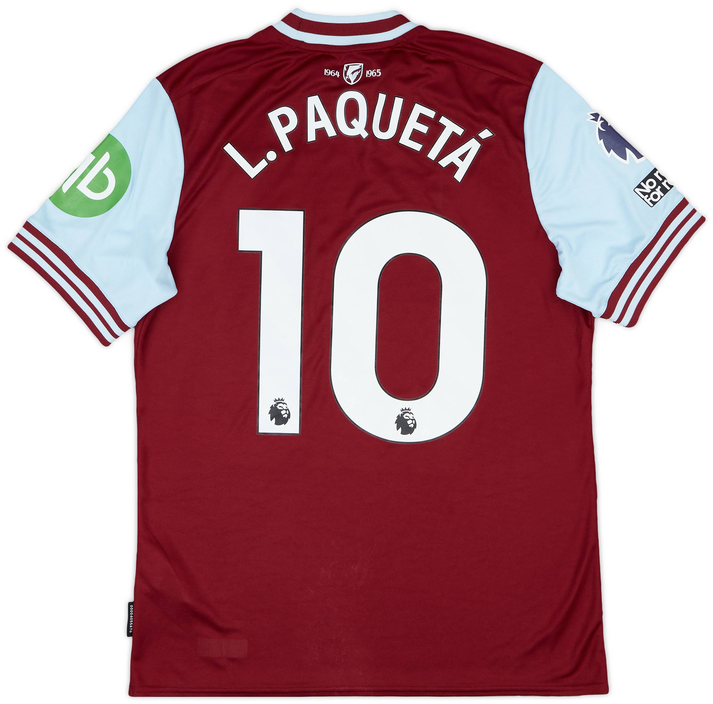 2024-25 West Ham Match Issue Home Shirt L. Paqueta #10