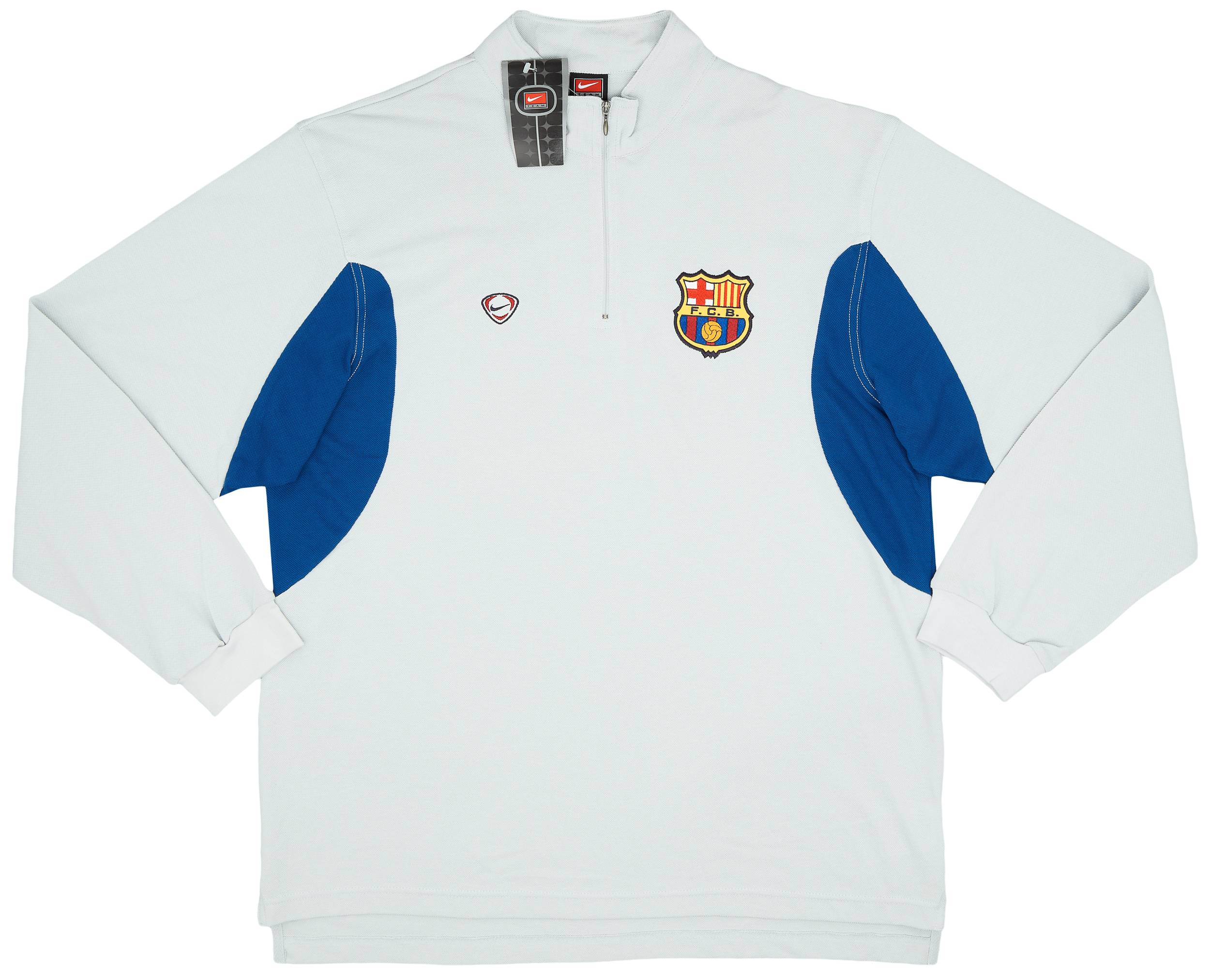 2000-02 Barcelona Nike 1/4 Zip Polo Shirt (L) 2000-02 Barcelona Nike 1/4 Zip Polo Shirt (L)