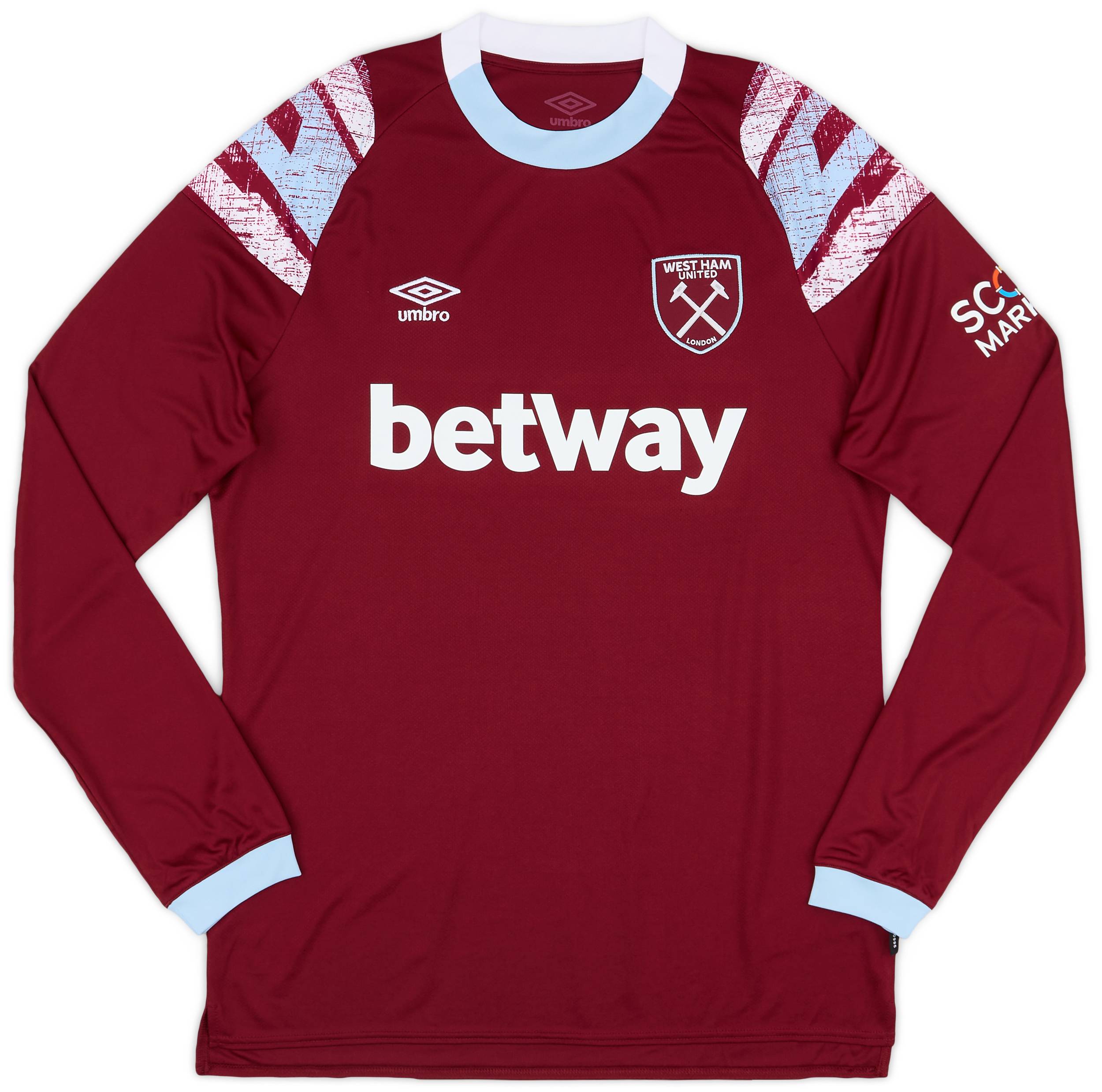 2022-23 West Ham Home L/S Shirt - 9/10
