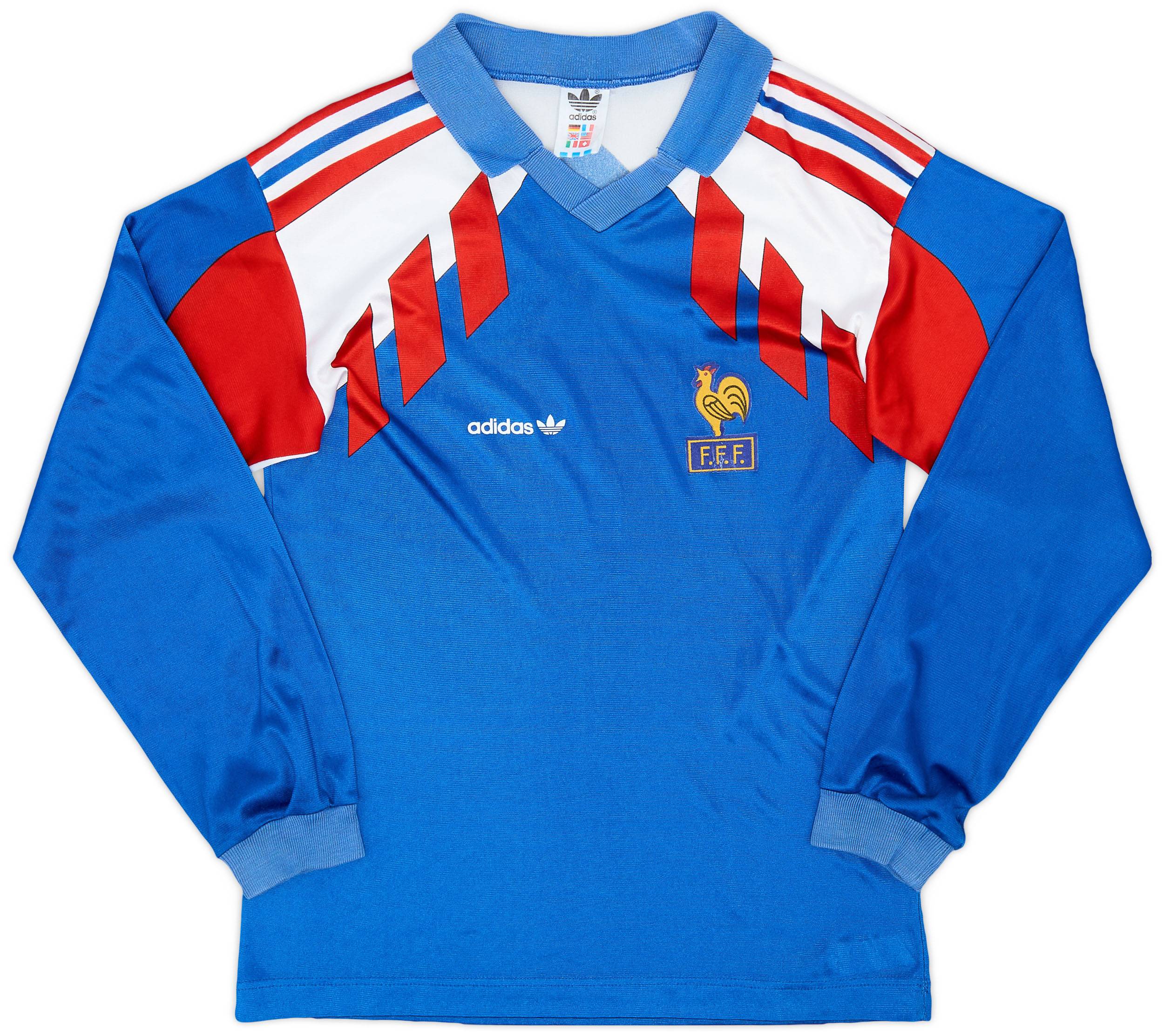1990-92 France Home L/S Shirt - 7/10 - (L.Boys)