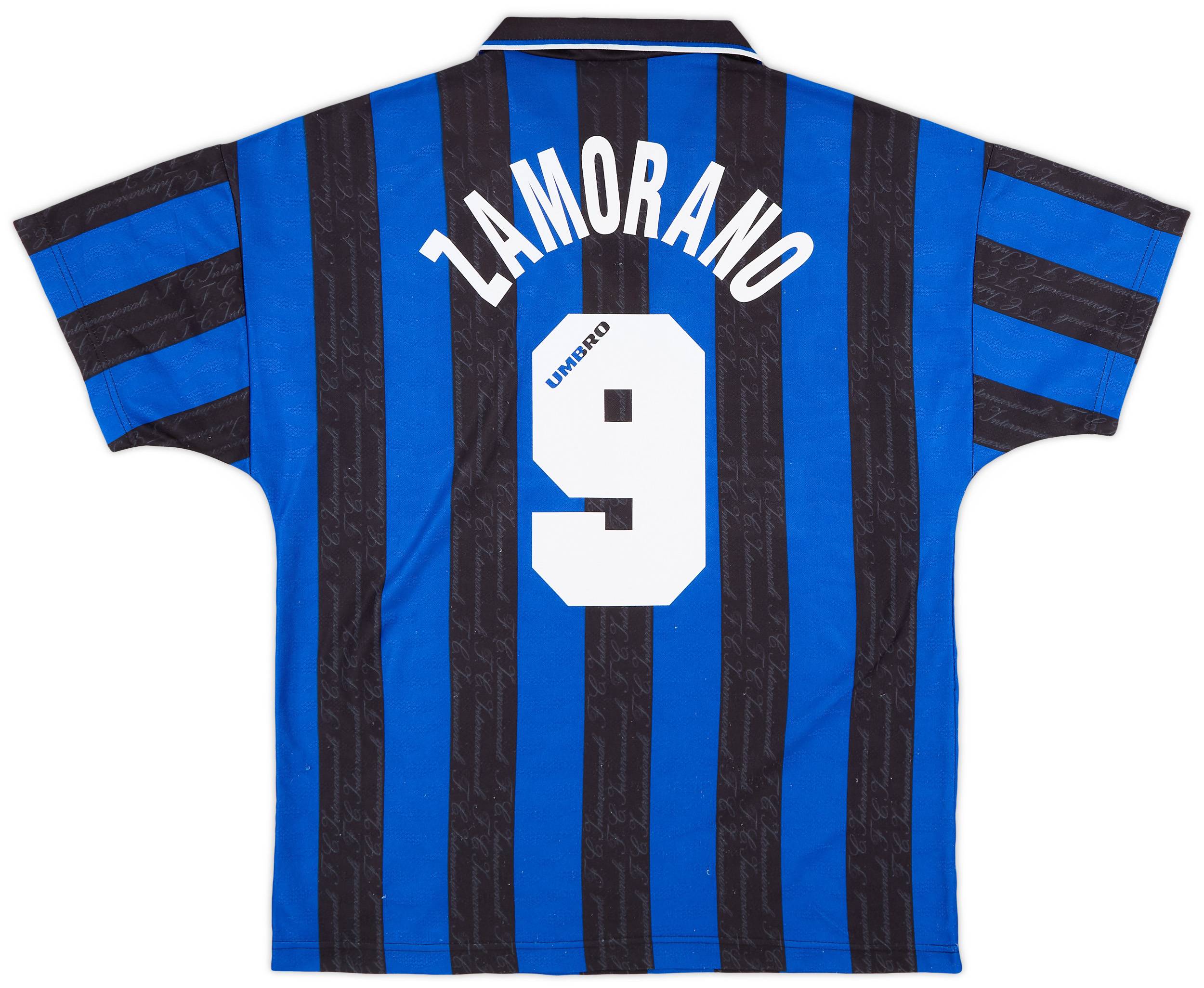 1996-97 Inter Milan Home Shirt Zamorano #9 - 8/10 - (L)