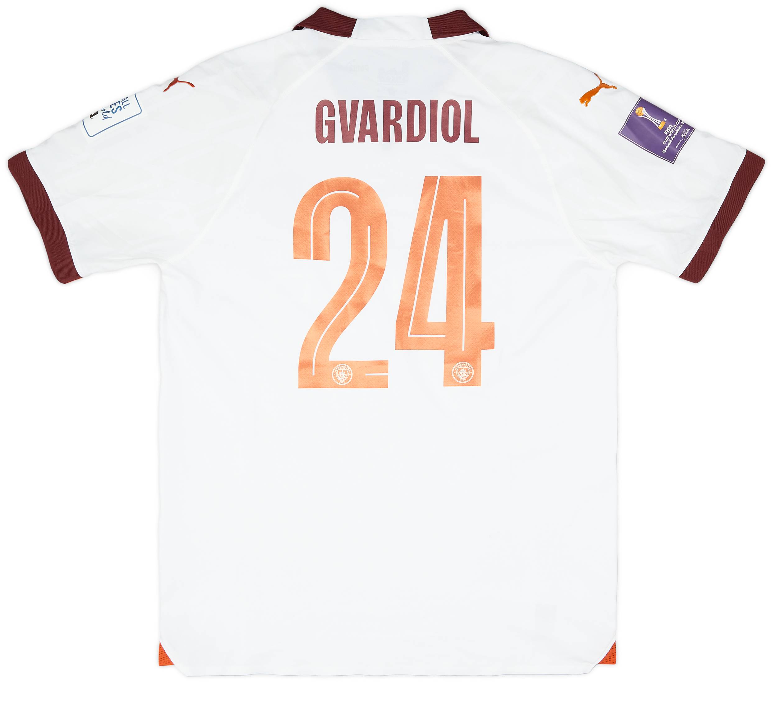 2023-24 Manchester City Match Issue Club World Cup Away Shirt Gvardiol #24