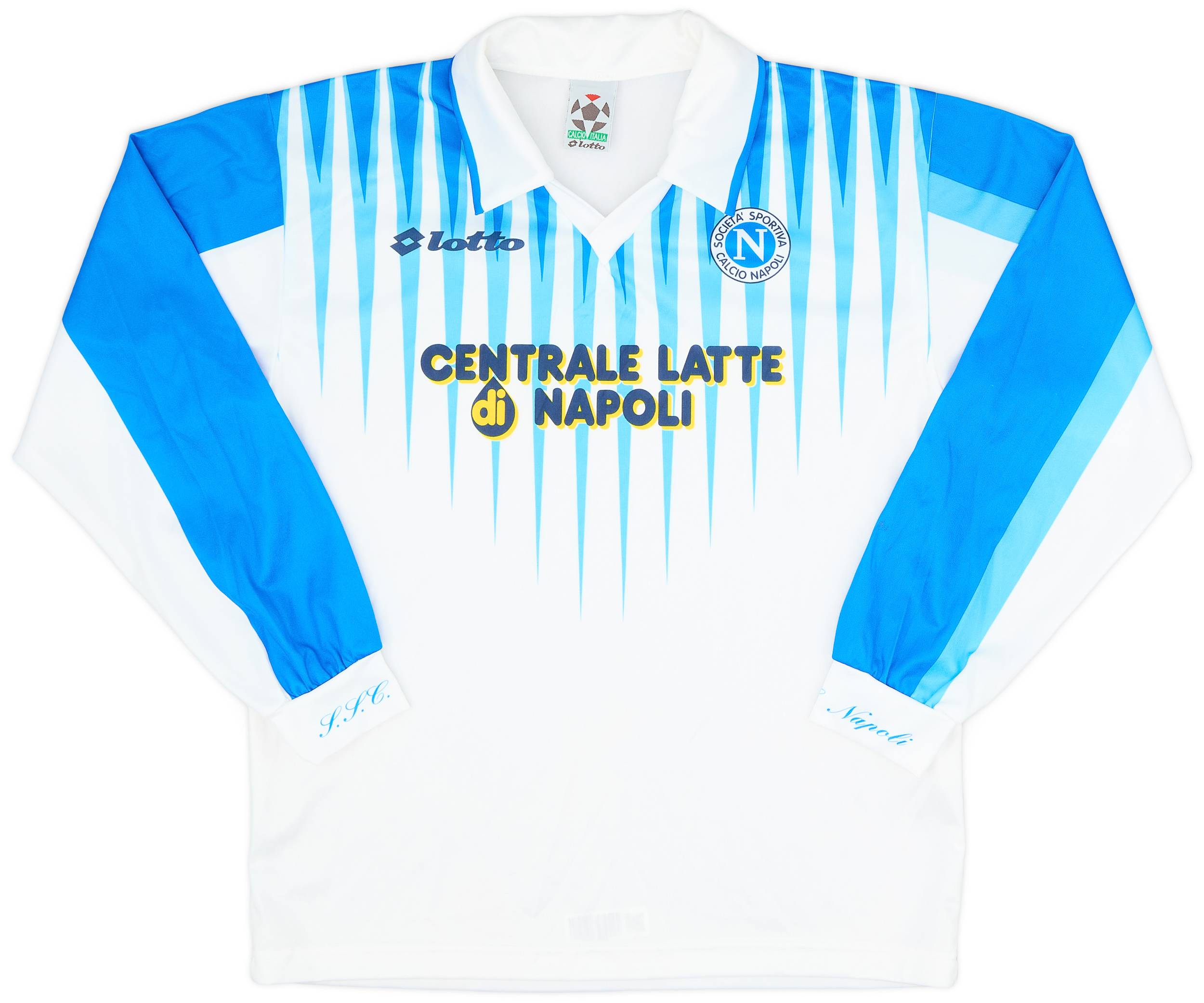 1996-97 Napoli Away L/S Shirt - 8/10 - (XL.Boys)