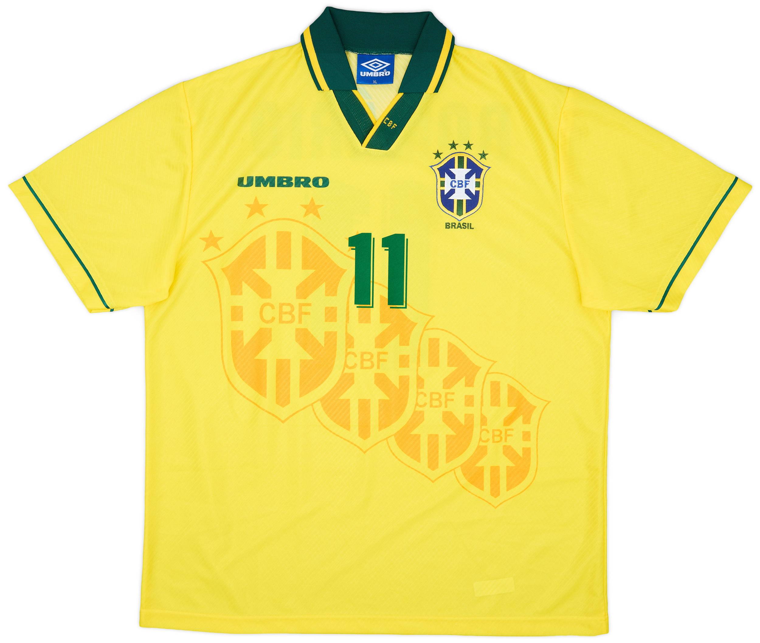 ROMÁRIO 11 Brasil World Champion 1994 1994 Brazil Home Shirt Romario #11 - 8/10 - (M)