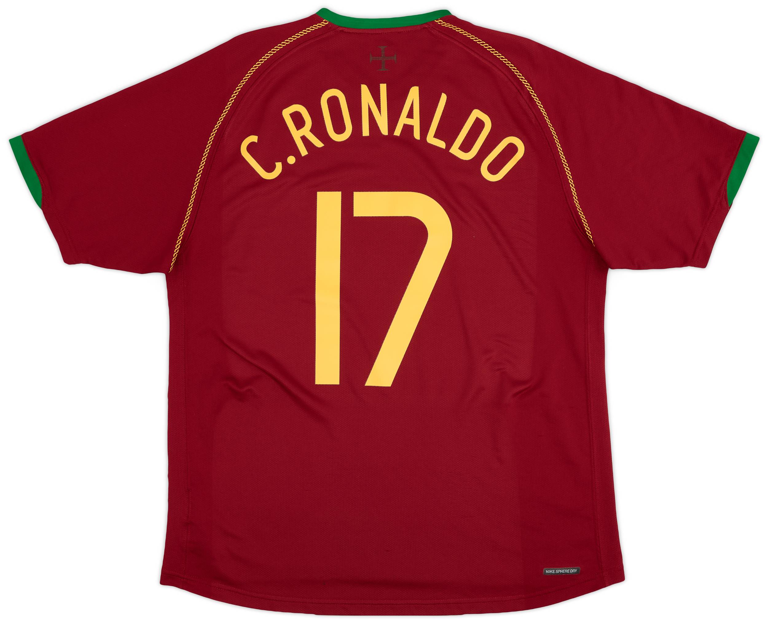 2006 08 Portugal Home Shirt C.Ronaldo 17 8 10 L