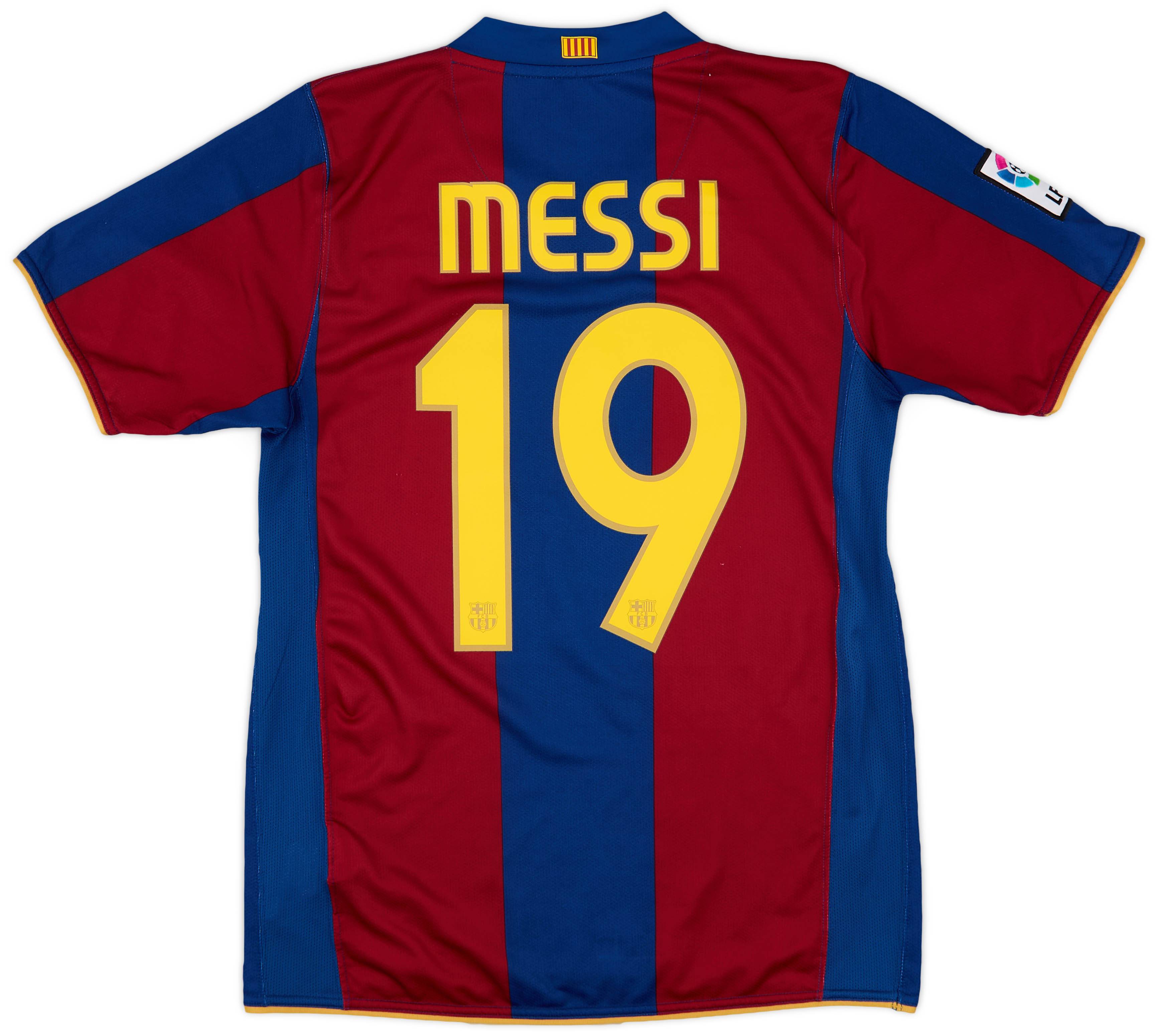 2007-08 Barcelona Home Shirt Messi #19 - 9/10 - (S)