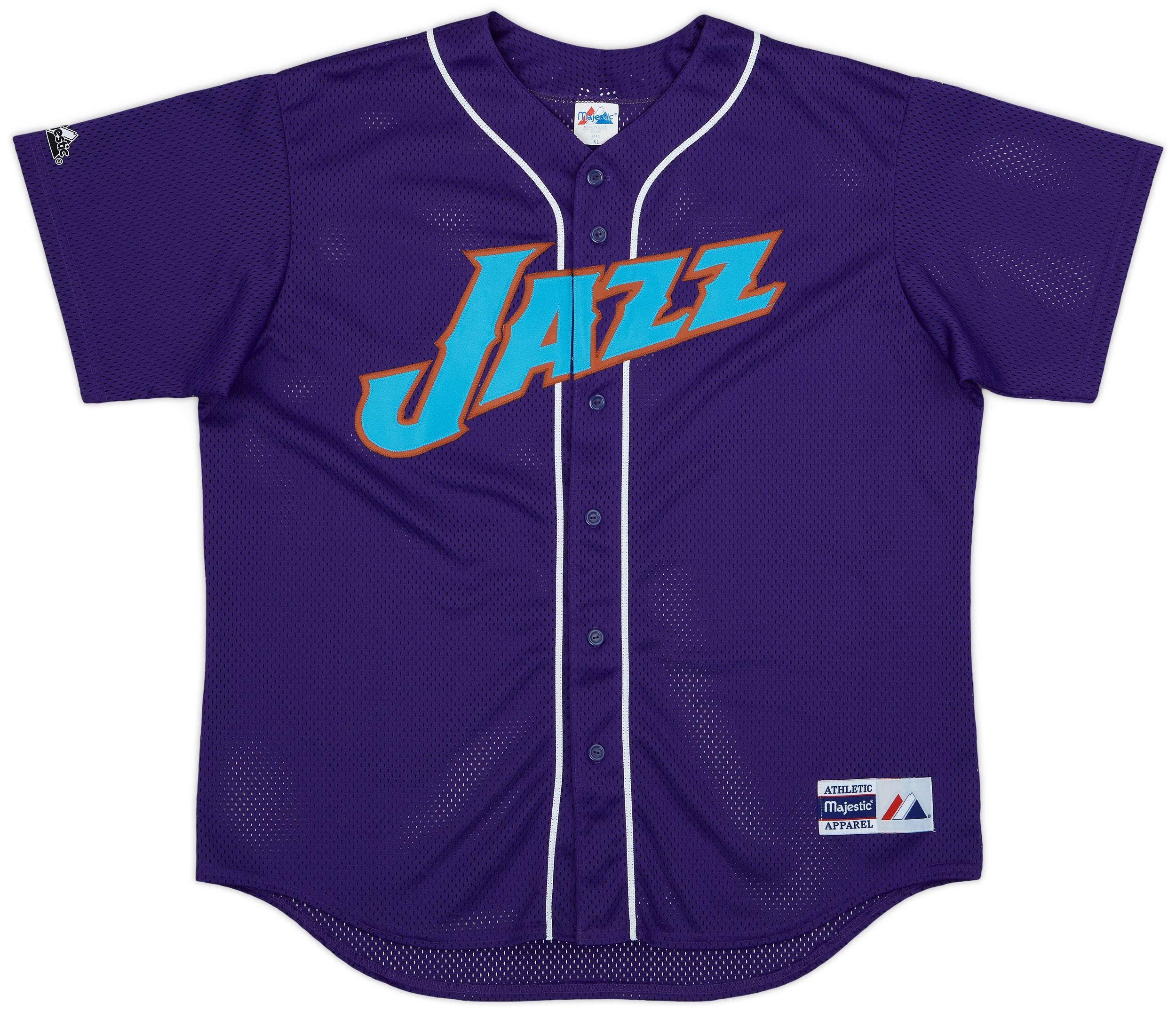 1996-00 Utah Jazz Majestic Baseball Jersey - 9/10 - (XL)