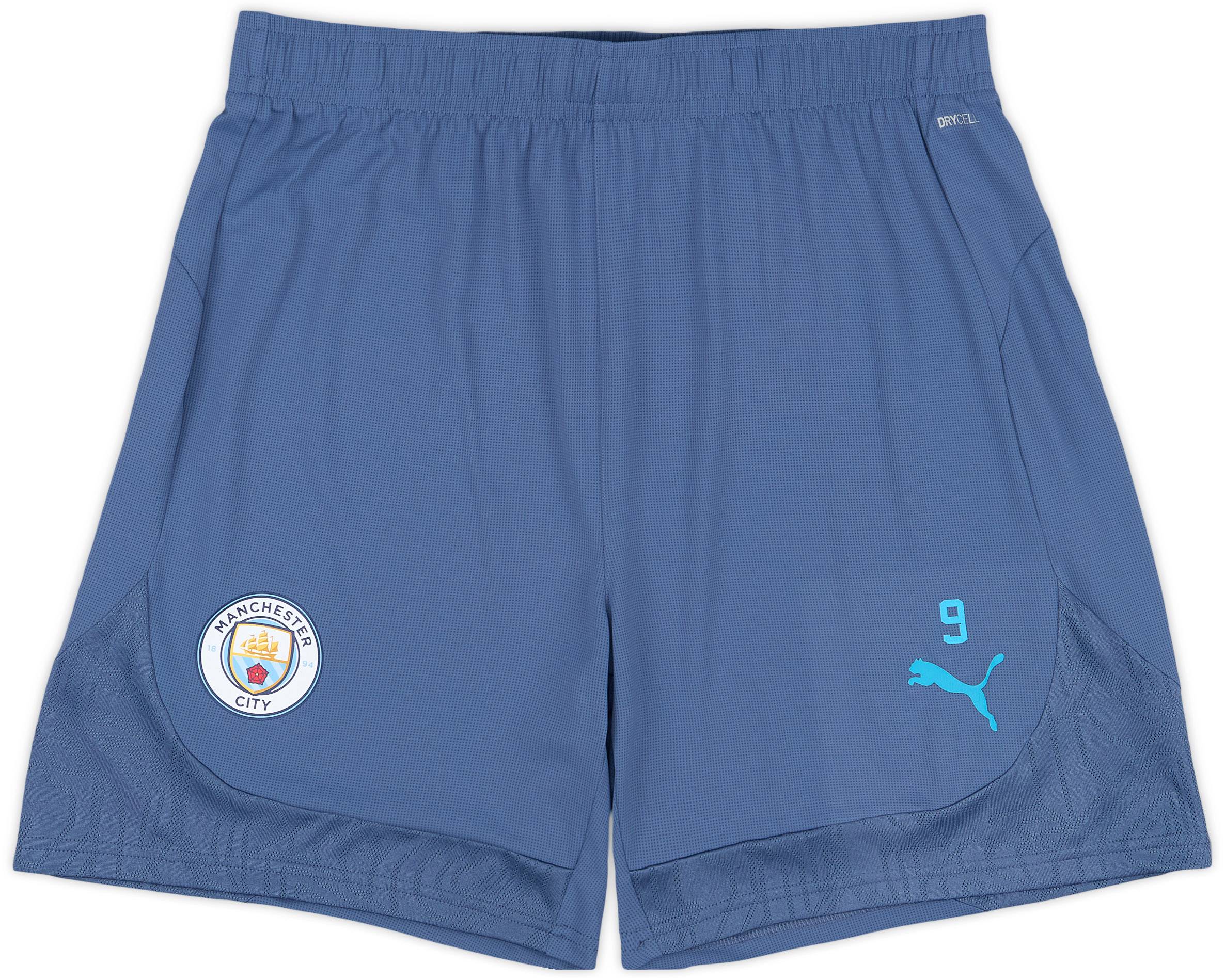 2024-25 Manchester City Player Issue Training Shorts #9 (Haaland) - 9/10 - (XL)