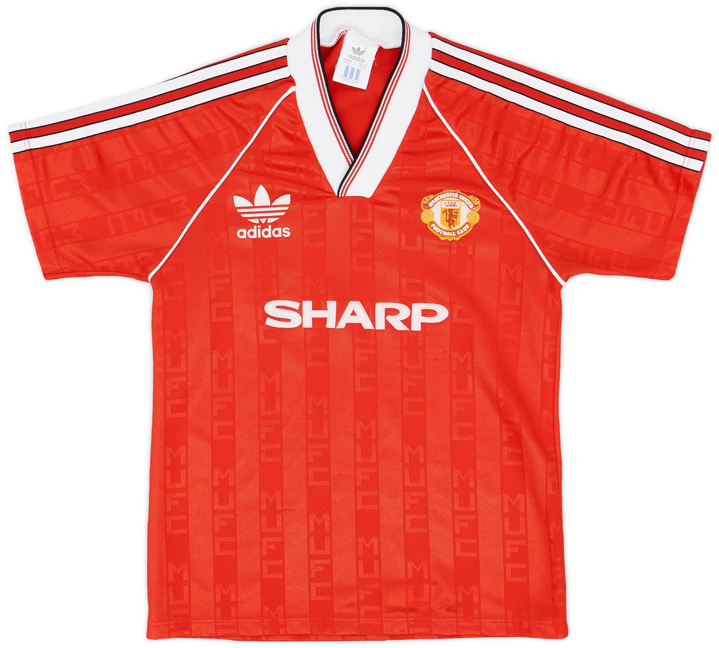 1988-90 Manchester United Home Shirt - 8/10 - (L.Boys)