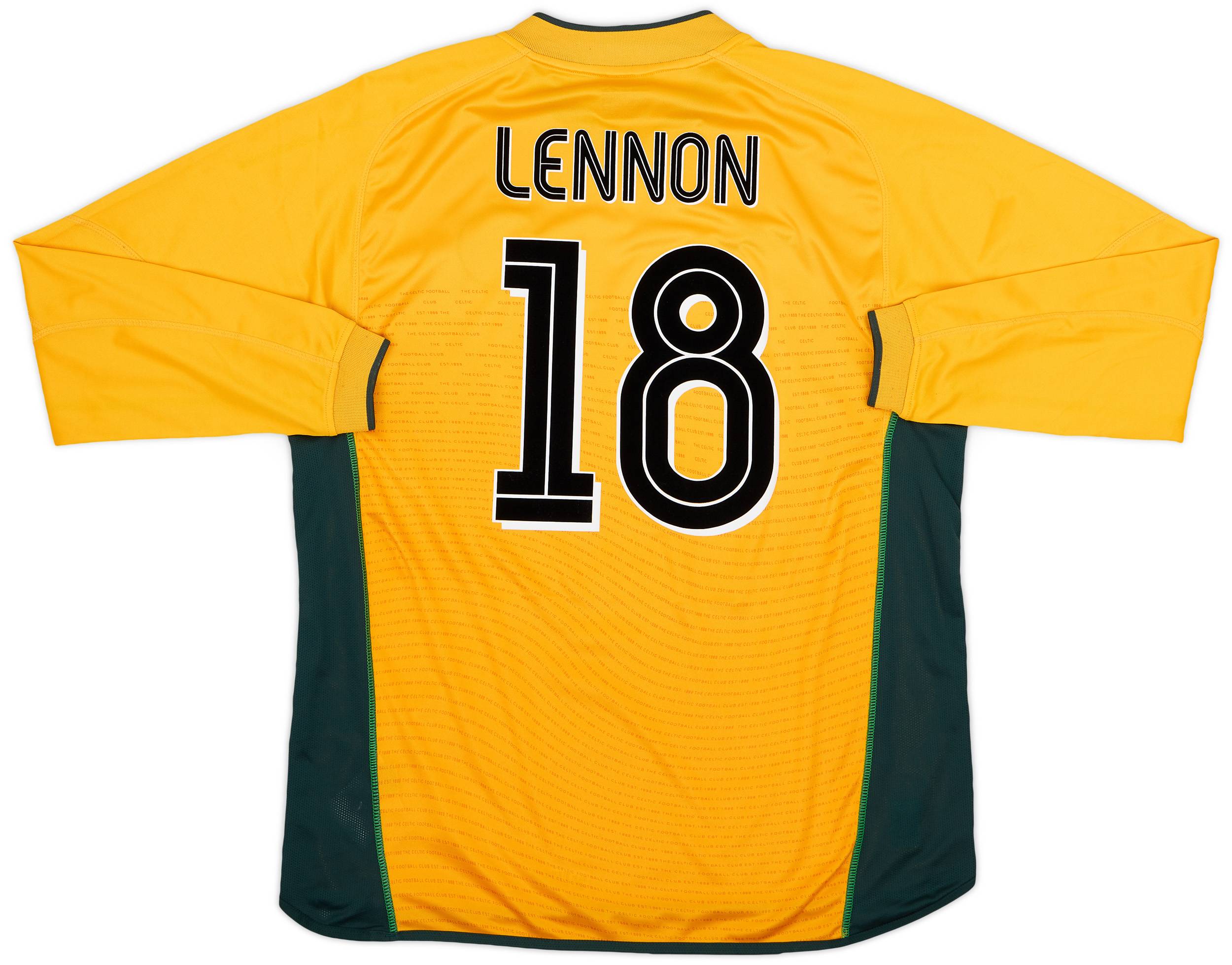 2002-03 Celtic Away L/S Shirt Lennon #18 - 9/10 - (XL)