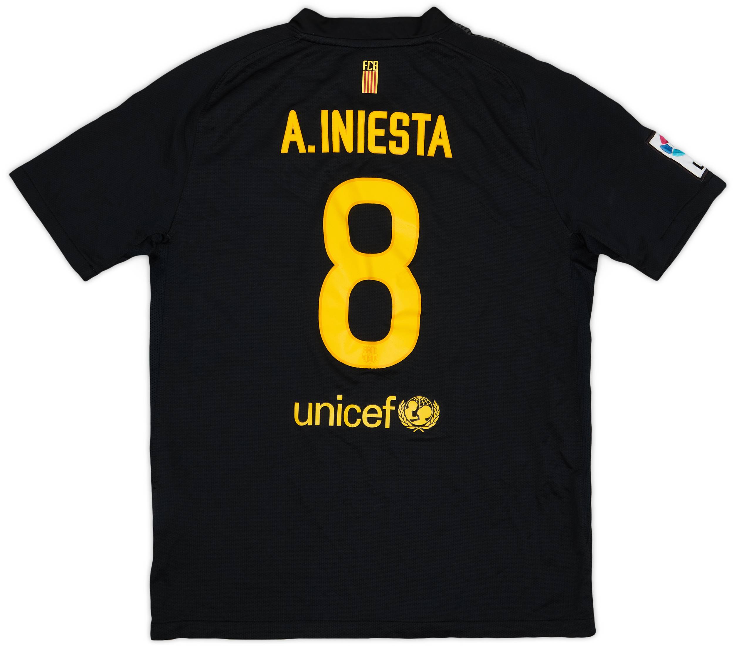 2011-12 Barcelona Away Shirt Iniesta #8 - 7/10 - (XL.Boys)