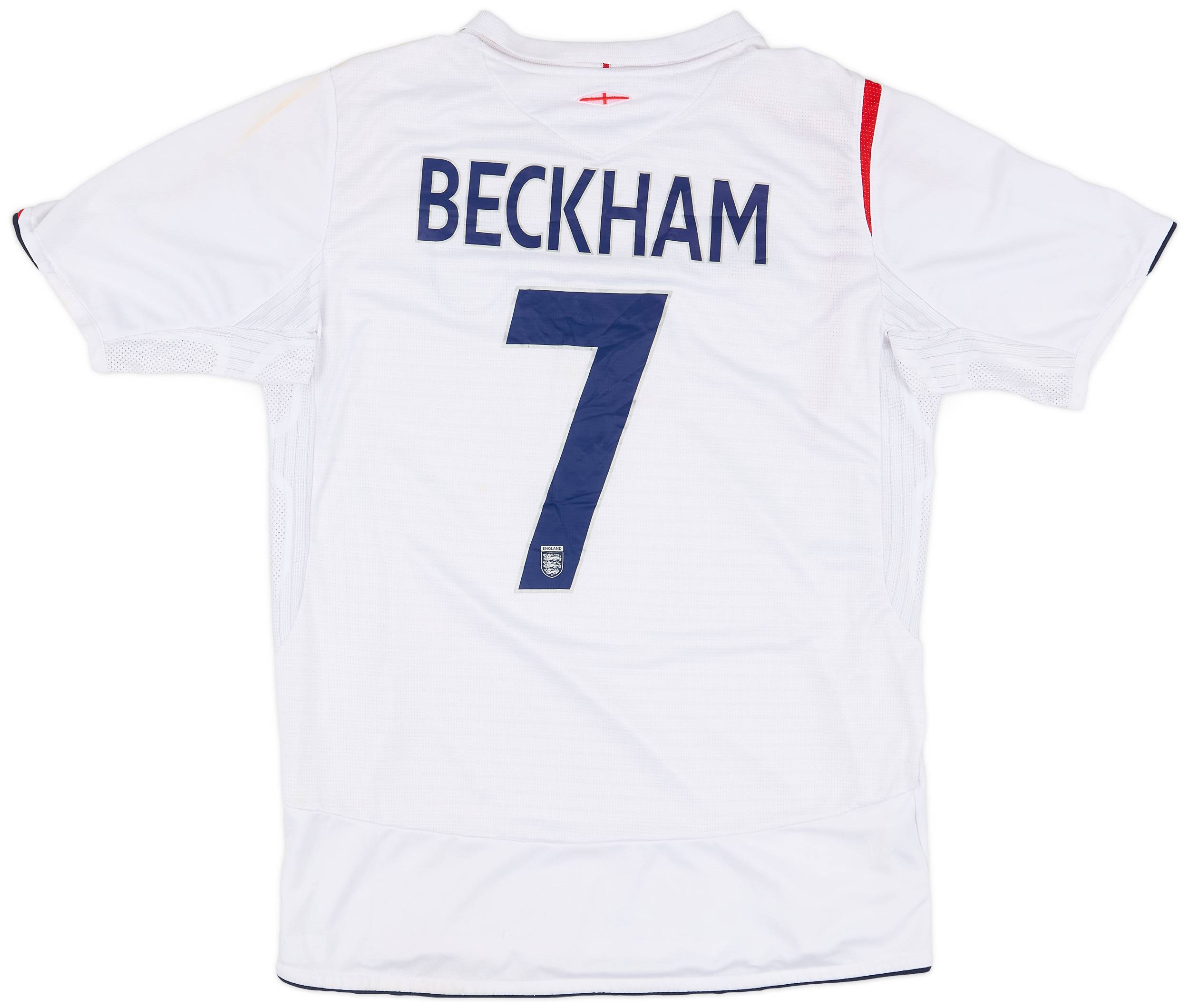 2005-07 England Home Shirt Beckham #7 - 6/10 - (M)