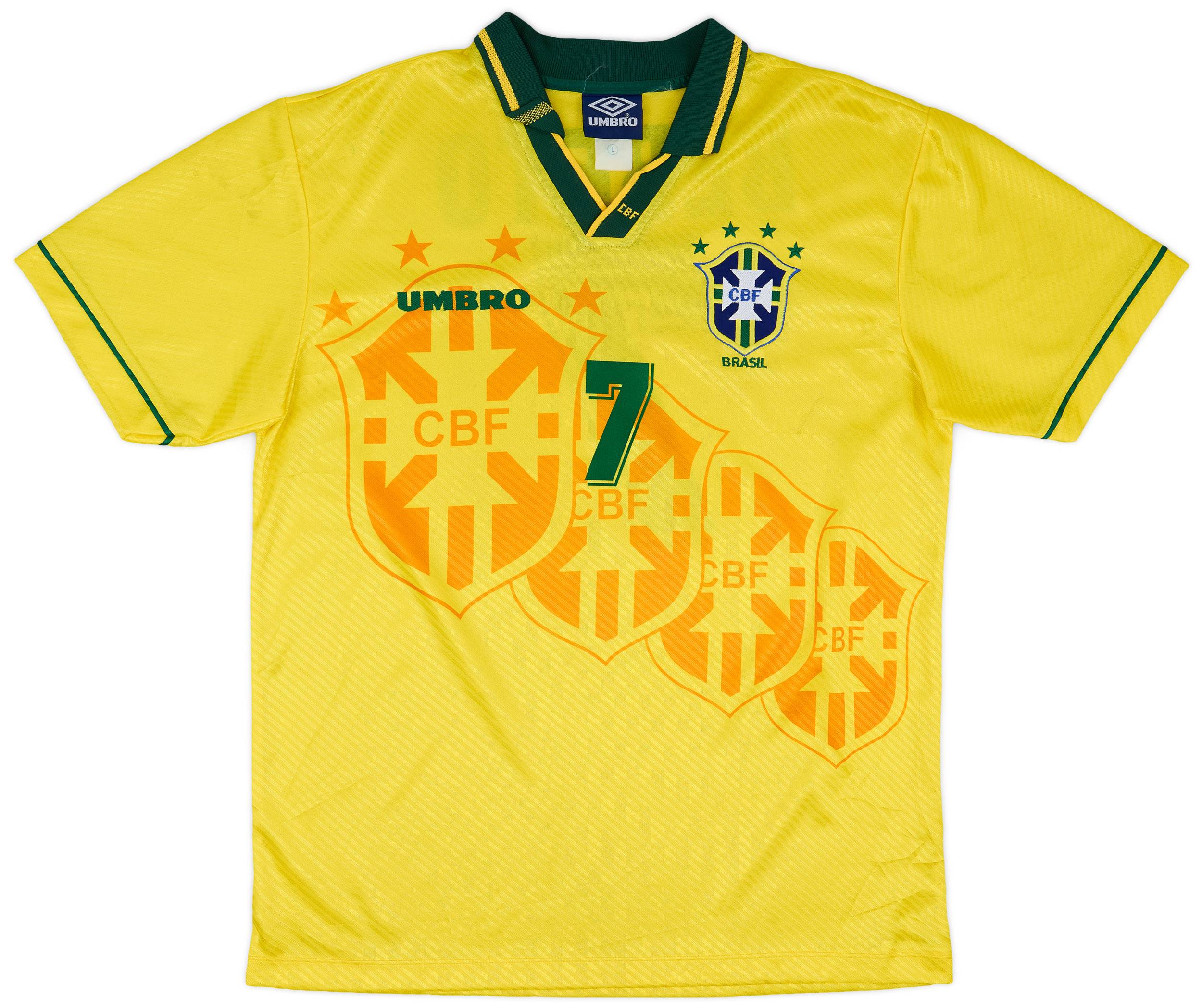 1994 Brazil Home Shirt Bebeto #7 - 7/10 - (L)
