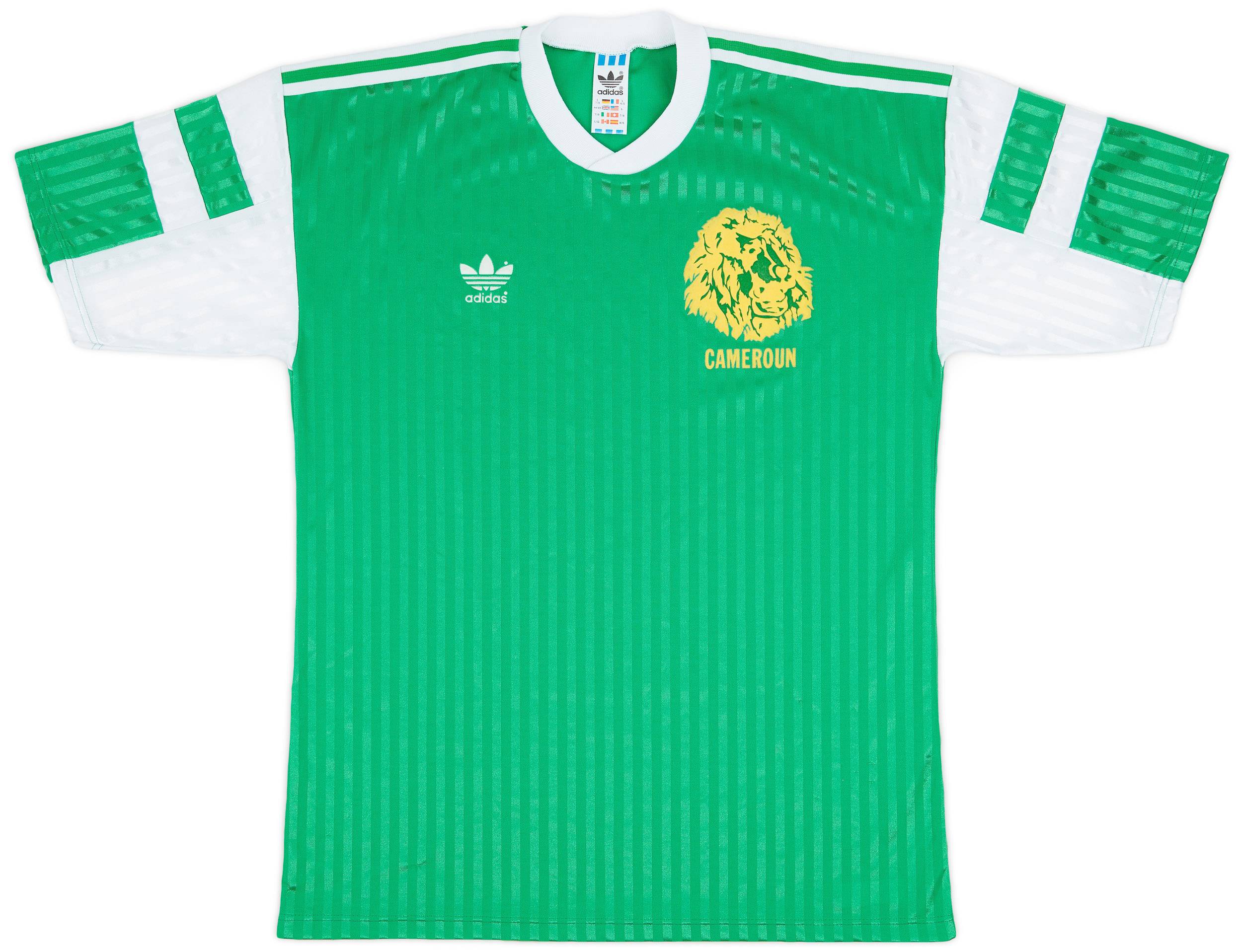 CAMEROUN サッカーシャツ 緑 Vネック Cameroon 1990/1993 Adidas Football Soccer Shirt Jersey