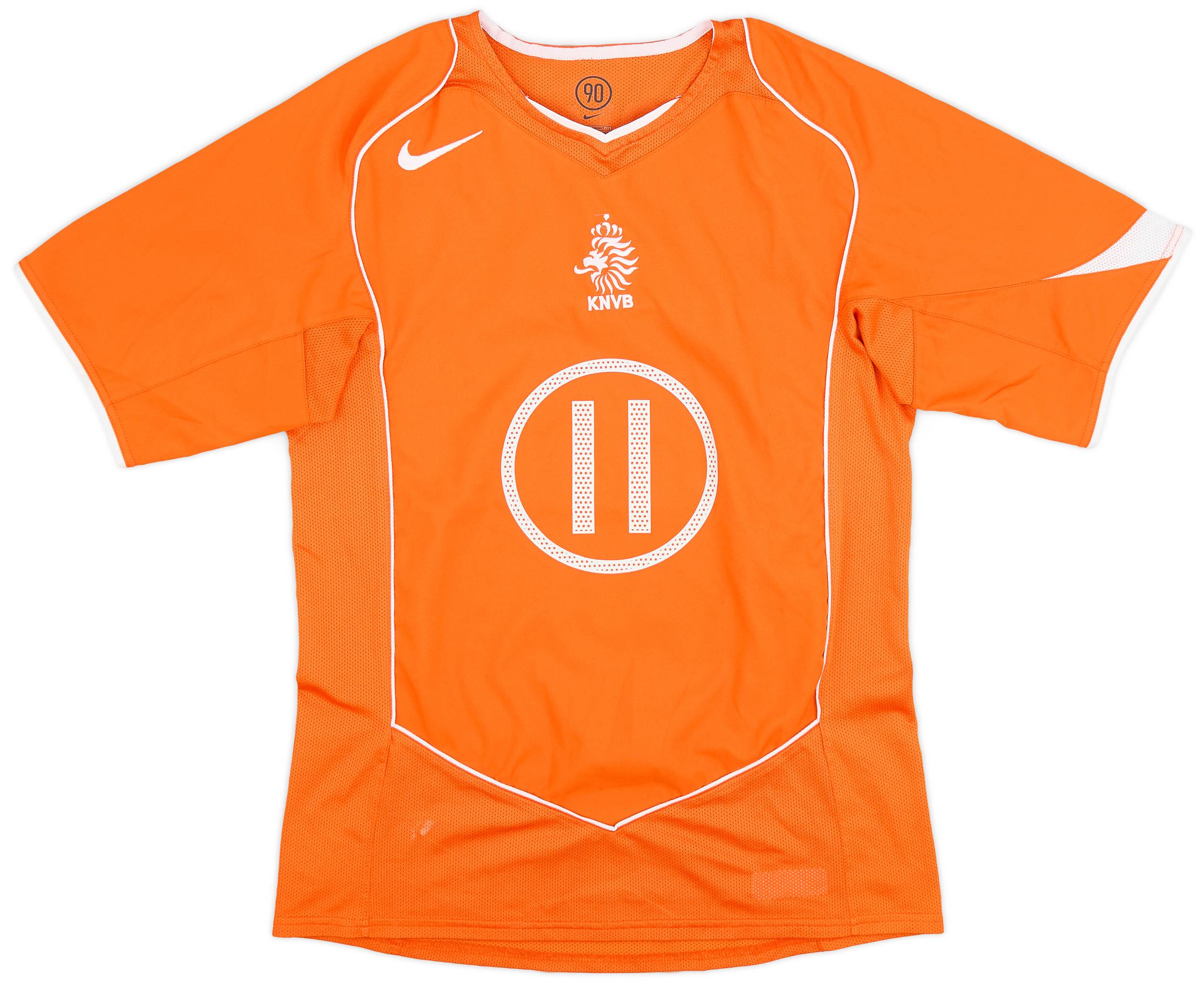ウェア NETHERLANDS- 2004 (Home) 2004-06 Netherlands Home Shirt V. Hooydonk #11 - 7/10 - (S)