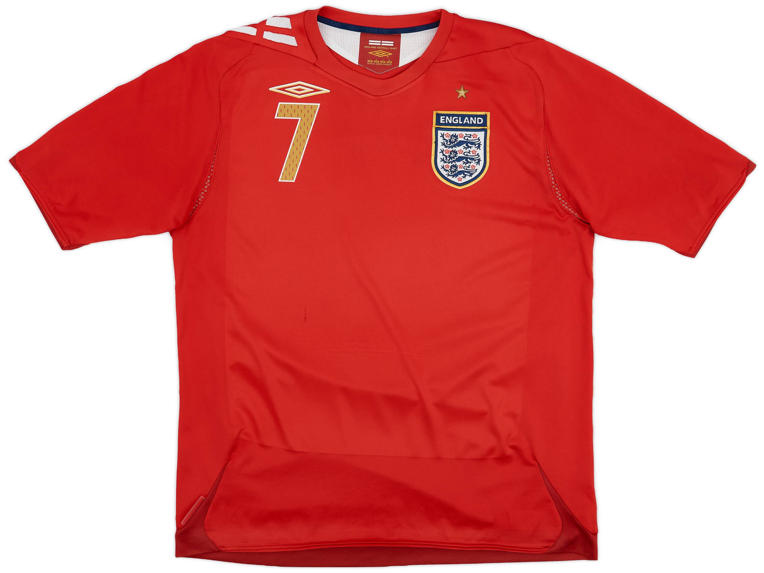 2006-08 England Away Shirt Beckham #7 - 7/10 - (L)