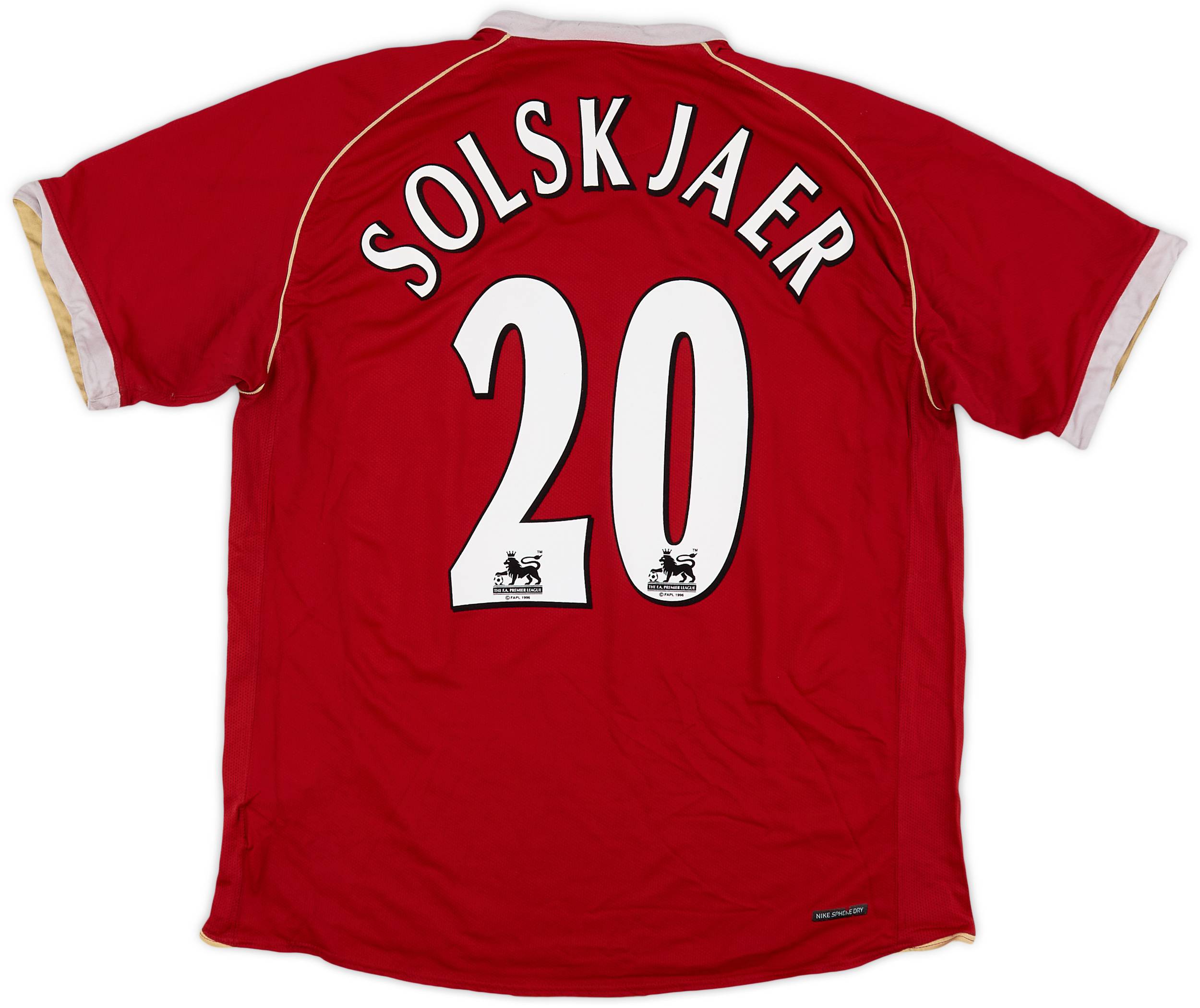 2006-07 Manchester United Home Shirt Solskjaer #20 - 6/10 - (XL)