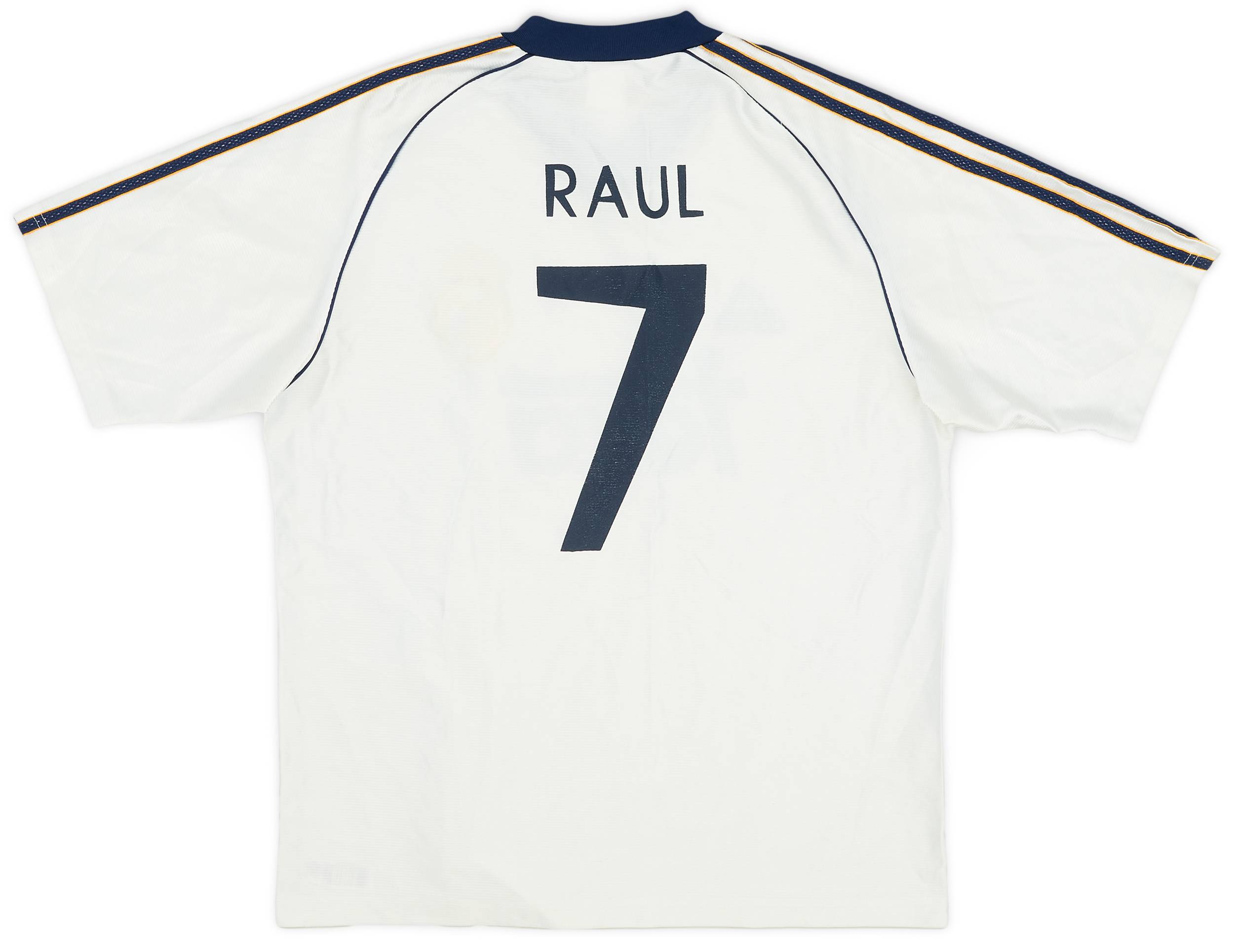 ウェア adidas 98-00 Real Madrid home kit M REAL MADRID 1998 2000 RAUL HOME SHIRT AUTOGRAPH FOOTBALL