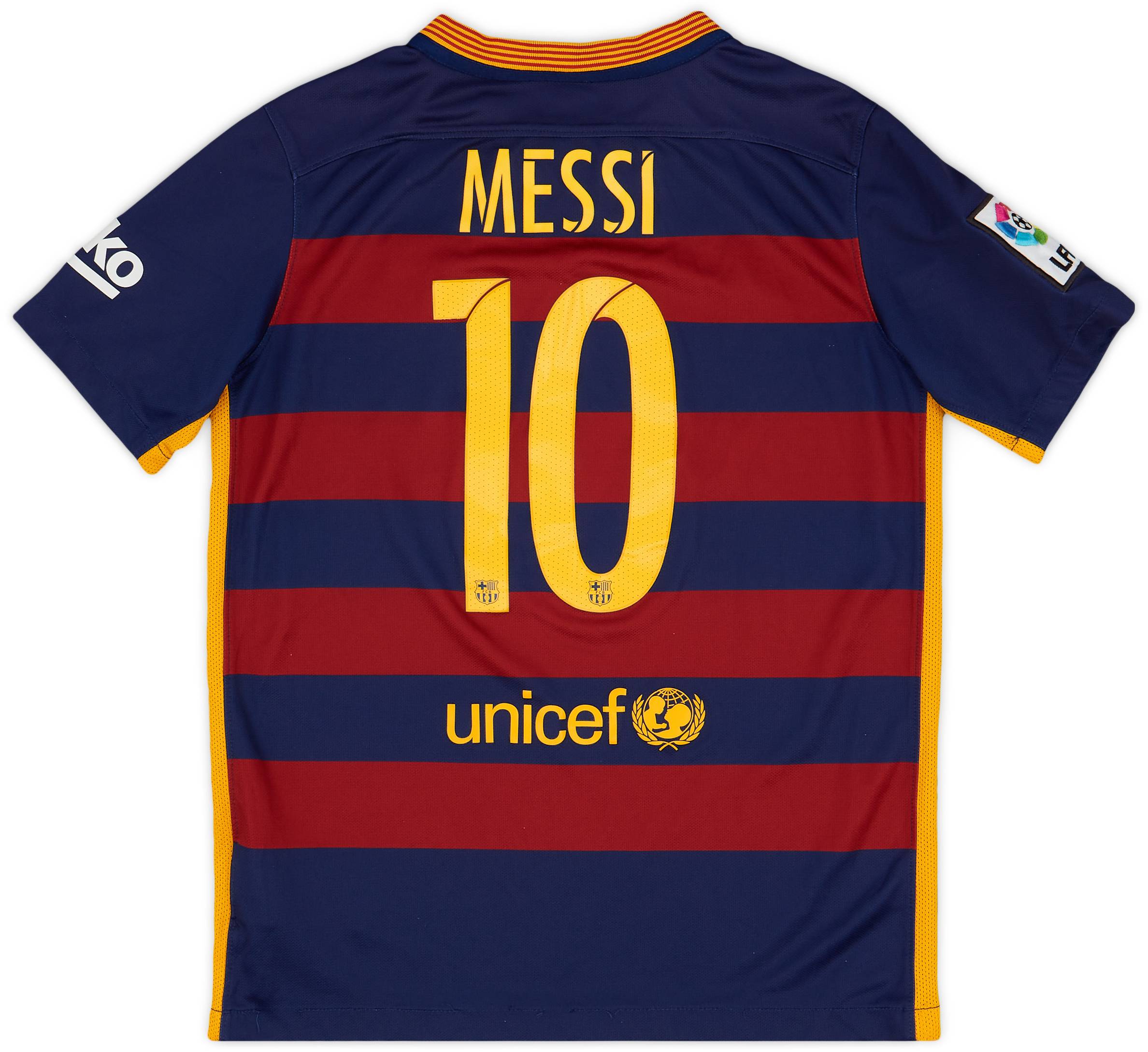 2015-16 Barcelona Home Shirt Messi #10 - 7/10 - (L.Boys)