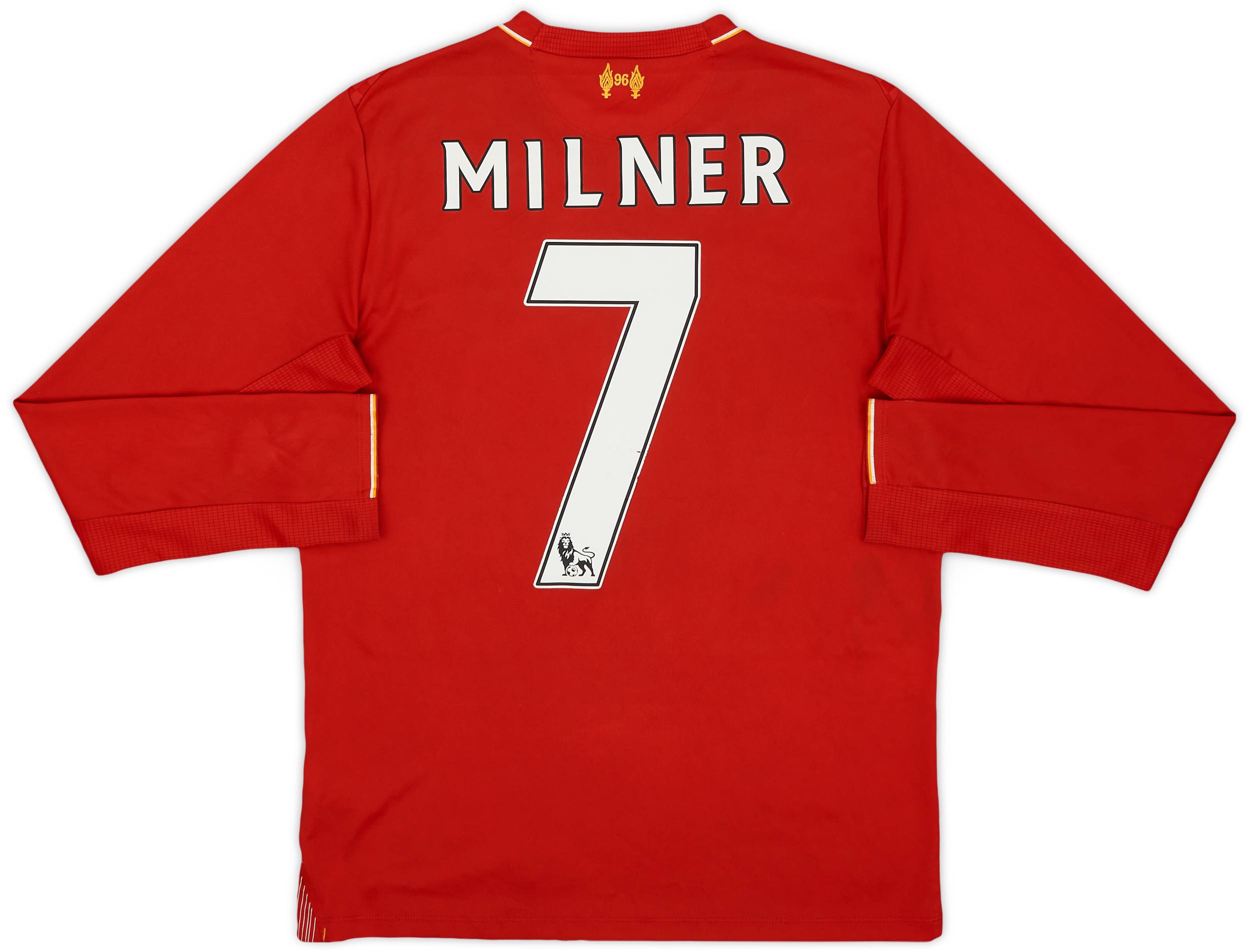 2015-16 Liverpool Home L/S Shirt Milner #7 - 7/10 - (XL.Boys)
