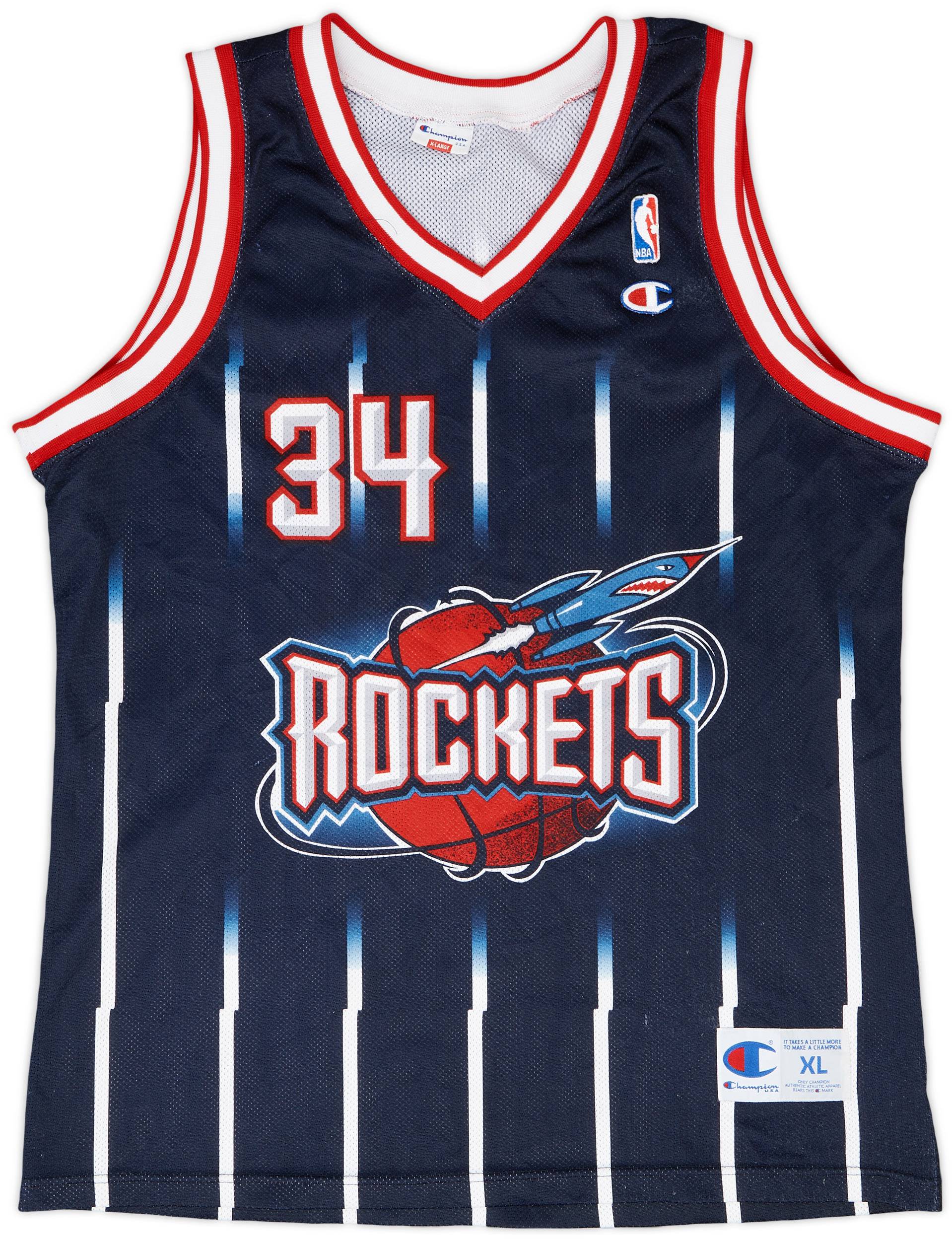 1995-01 Houston Rockets Olajuwon #34 Champion Away Jersey - 8/10 - (XL)