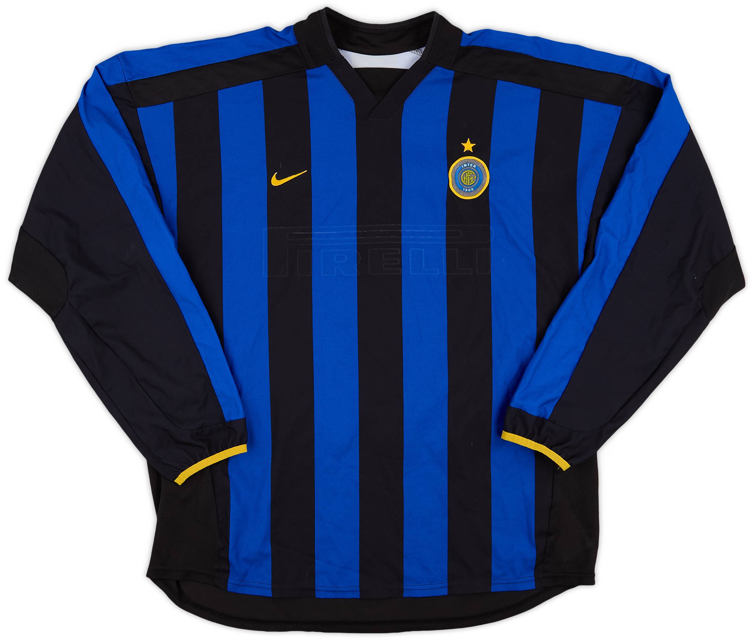 【送料0円】 2002-03 Inter Milan Home L/S Shirt - 4/10 - (XL) トップス