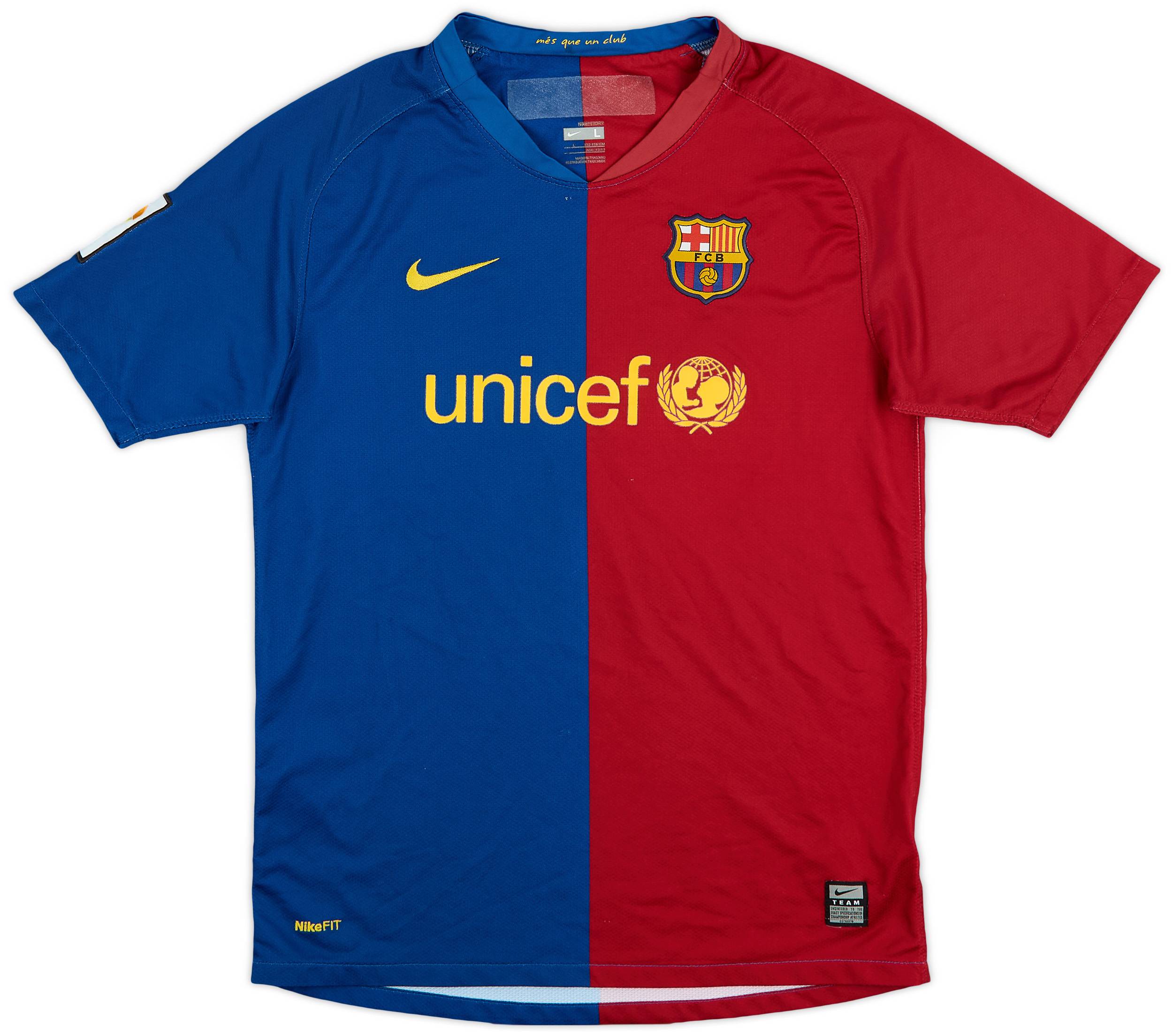 2008-09 Barcelona Home Shirt - 8/10 - (L.Boys)