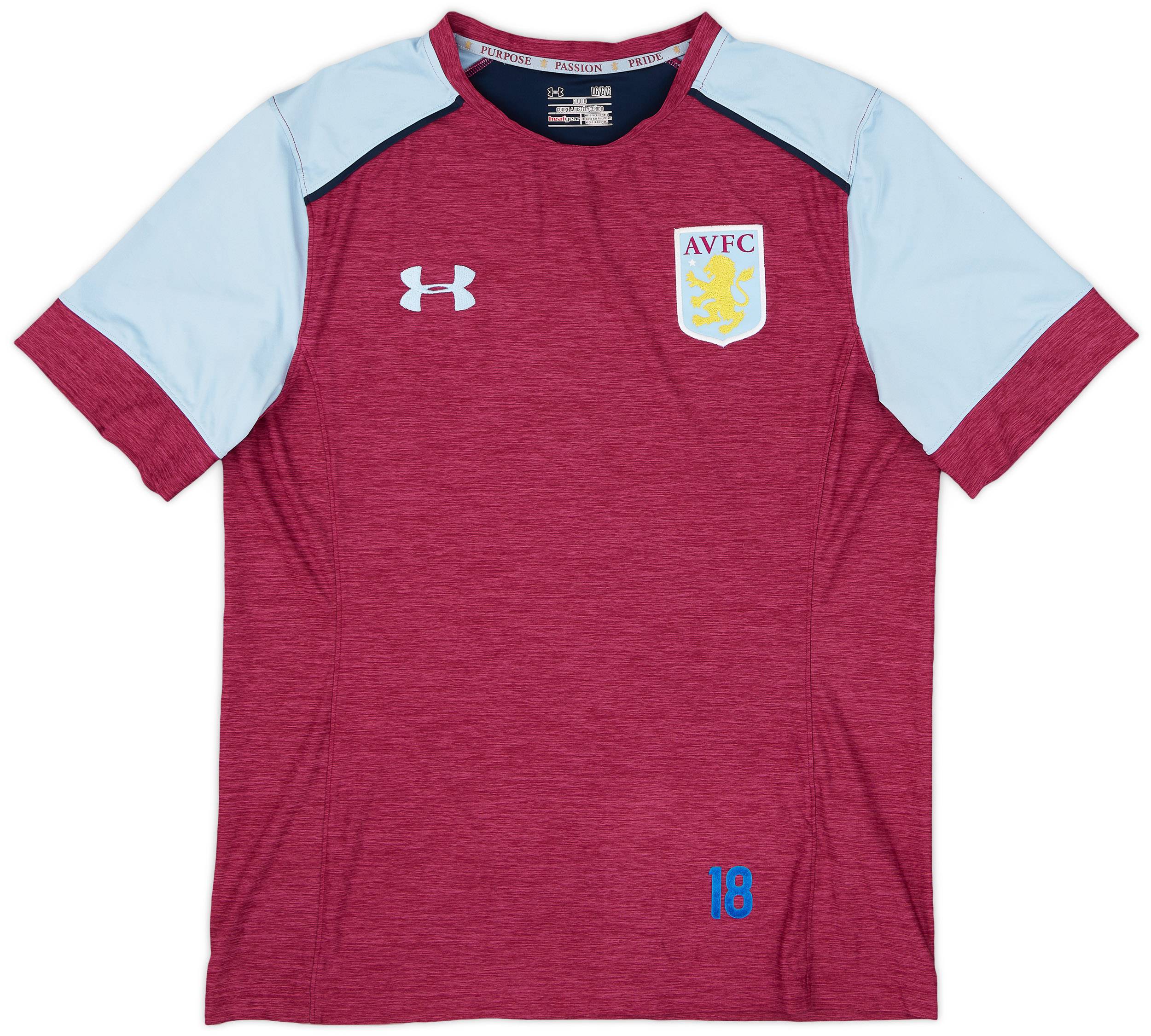2016-17 Aston Villa Player Issue Under Armour Training Shirt #18 - 8/10 - (L)