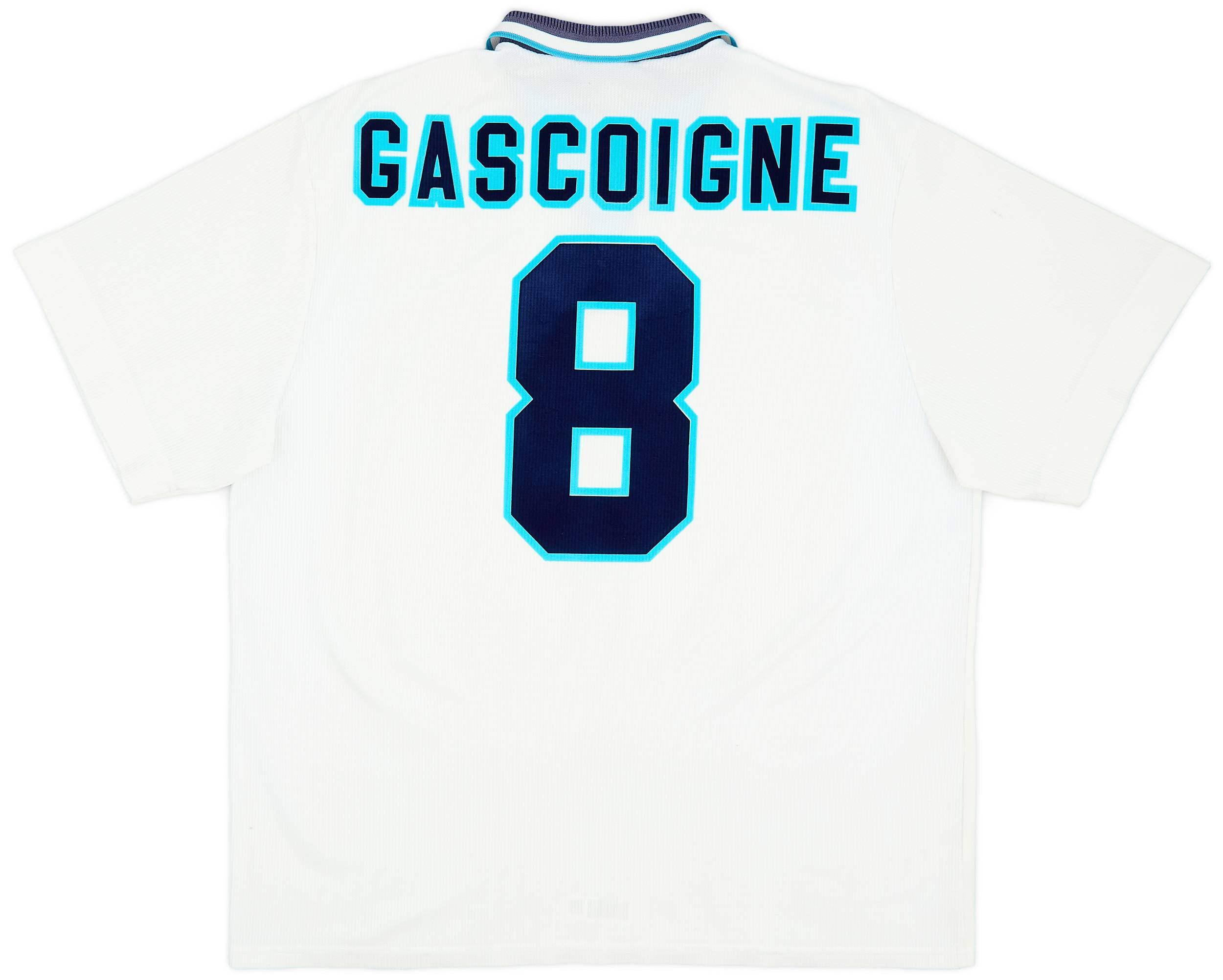 1995-97 England Home Shirt Gascoigne #8 - 7/10 - (XXL)