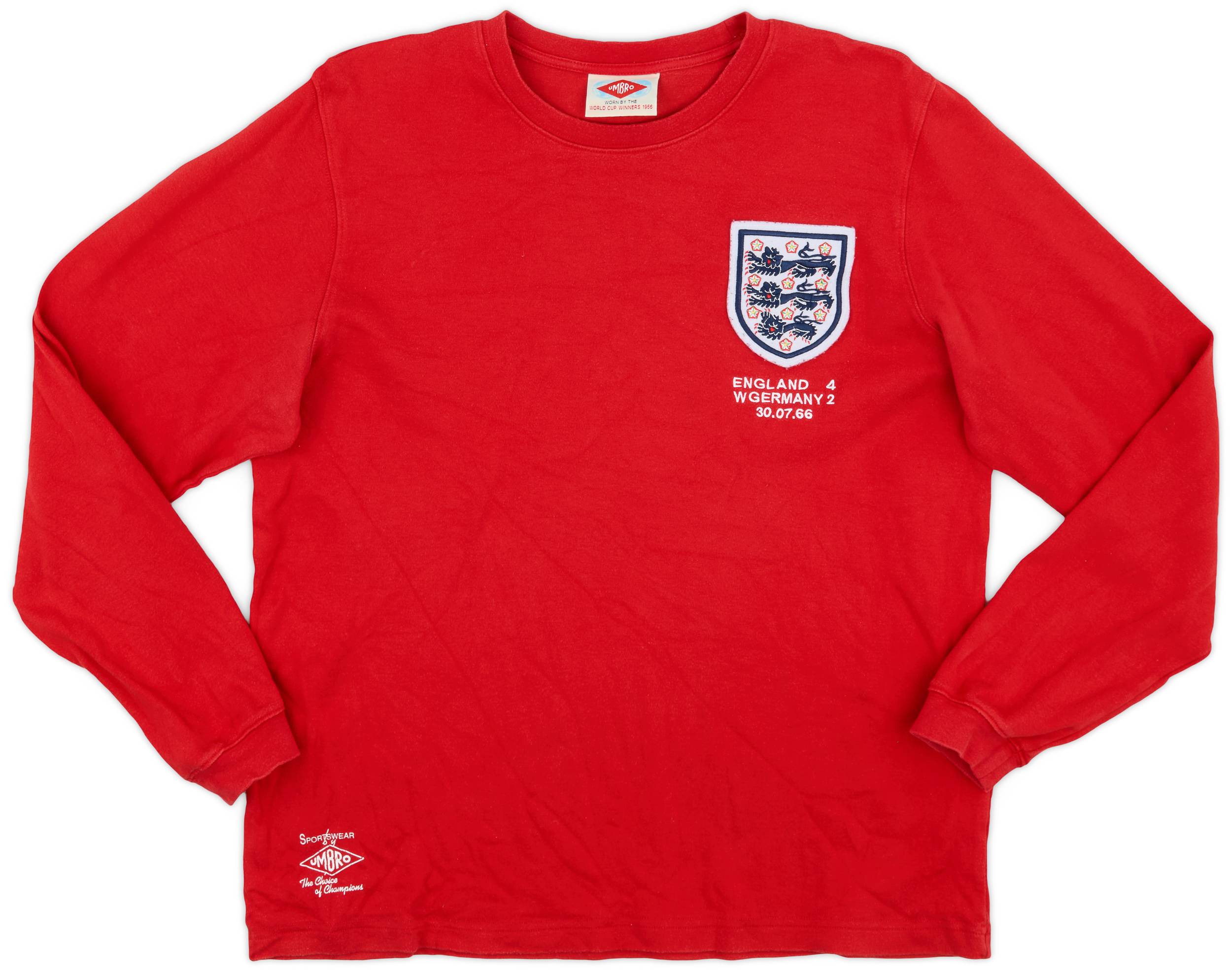 2010 '1966' England Umbro Reissue Away L/S Shirt - 9/10 - (L)