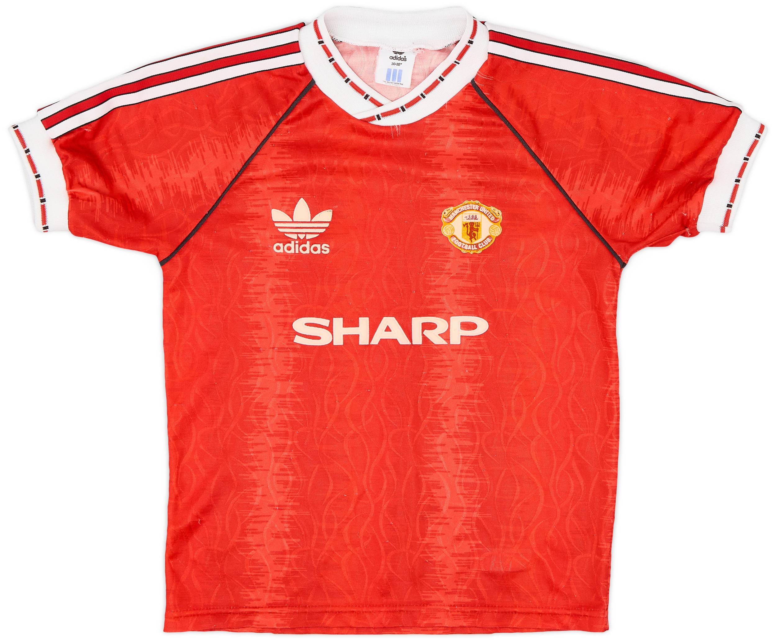 1990-92 Manchester United Home Shirt - 7/10 - (M.Boys)