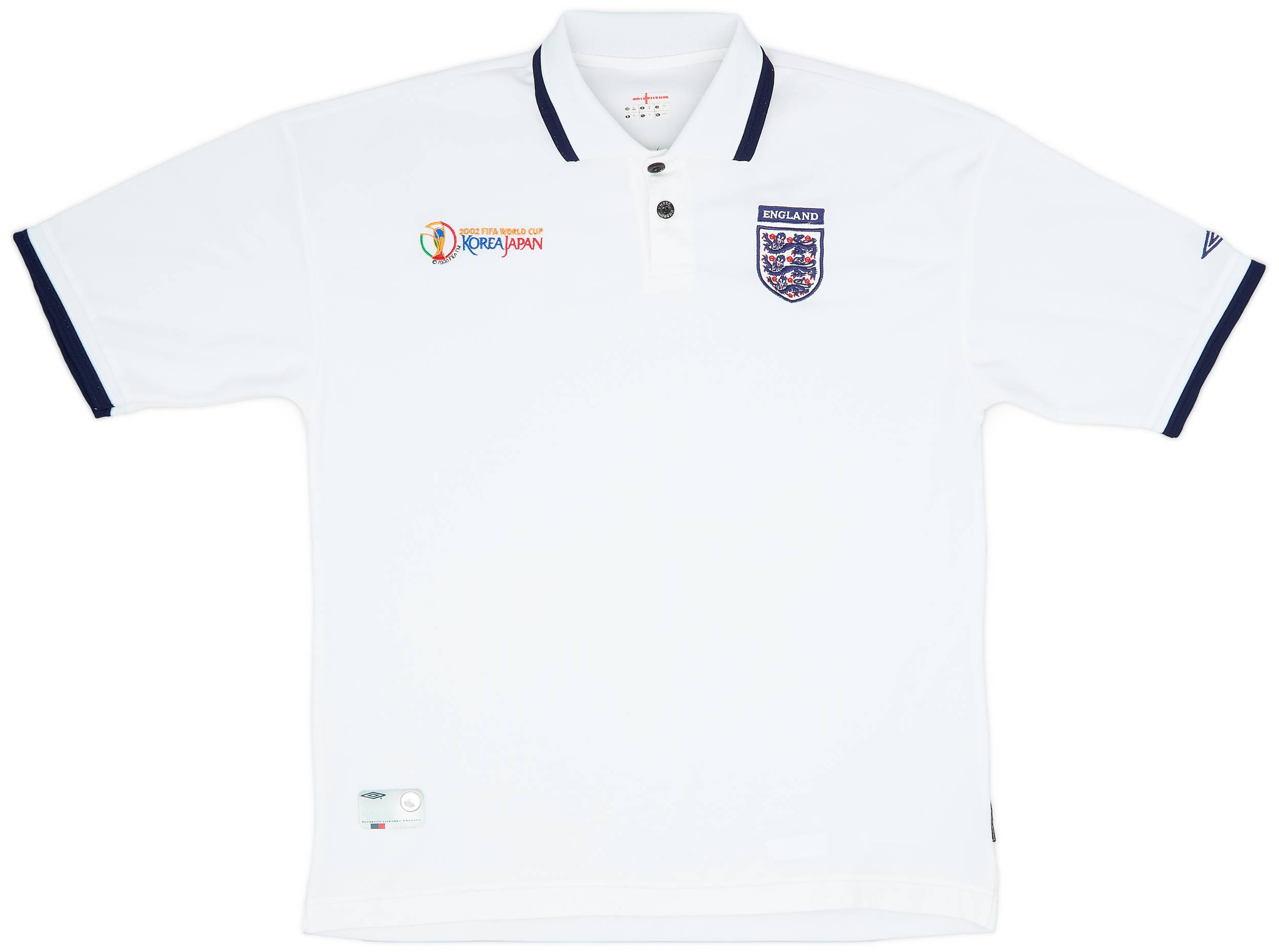 2002-03 England Umbro 'World Cup Korea Japan' Polo Shirt - 7/10 - (XL)