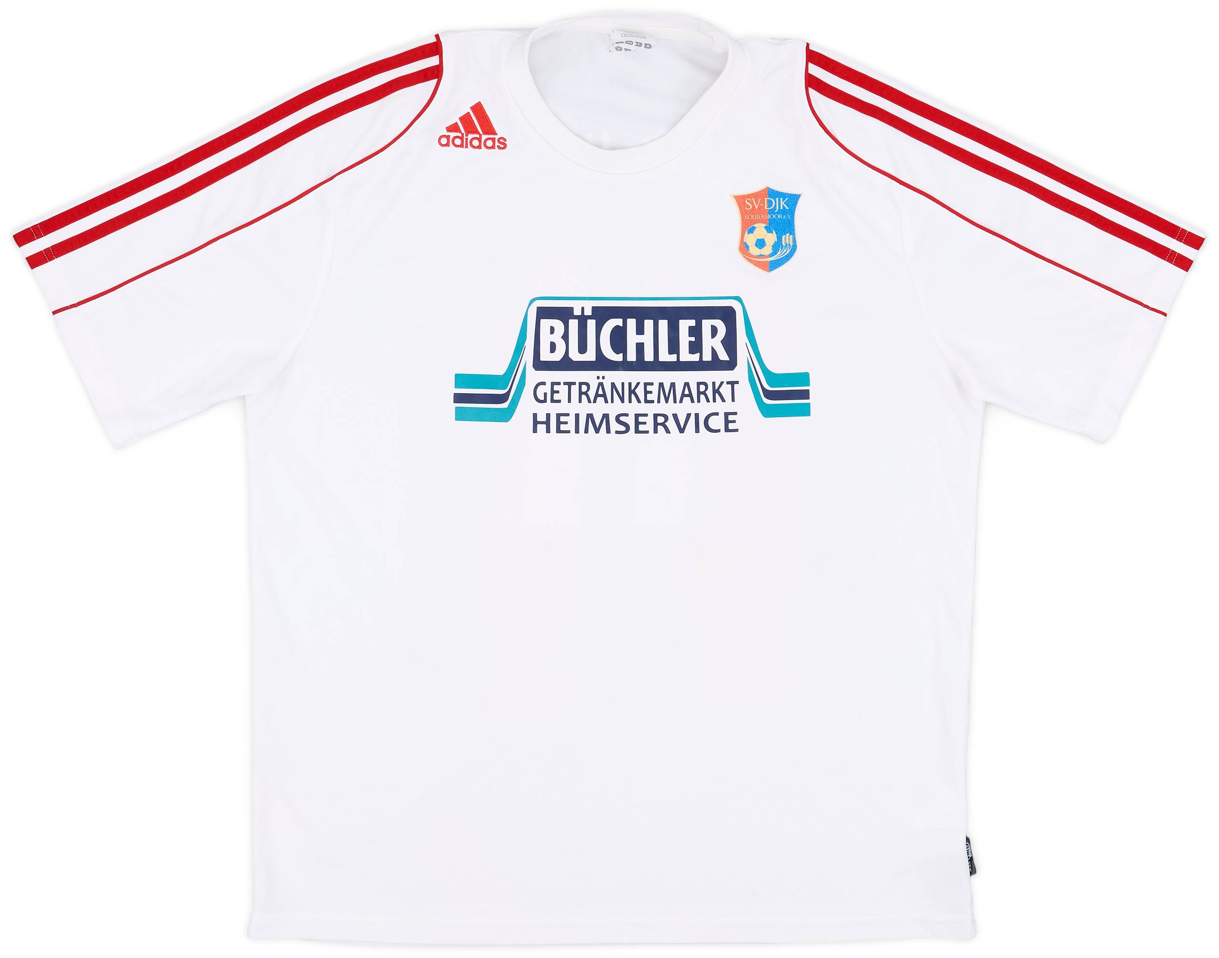 アディダスユニホーム白10枚 トリコロールライン 番号入り(2番～11番号) 2007-08 adidas Template Shirt #11 - 9/10 - (L)