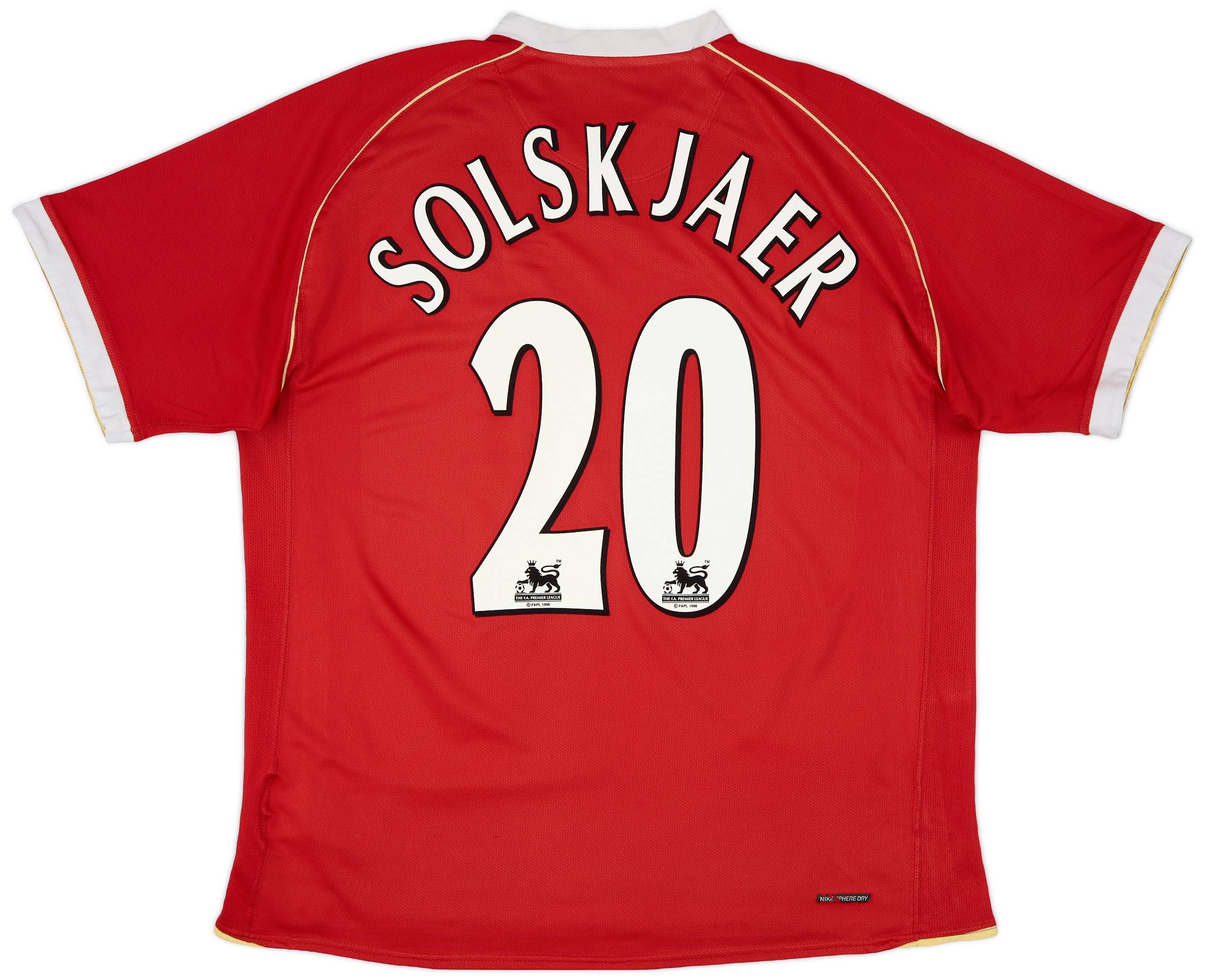 2006-07 Manchester United Home Shirt Solskjaer #20 - 5/10 - (XL)