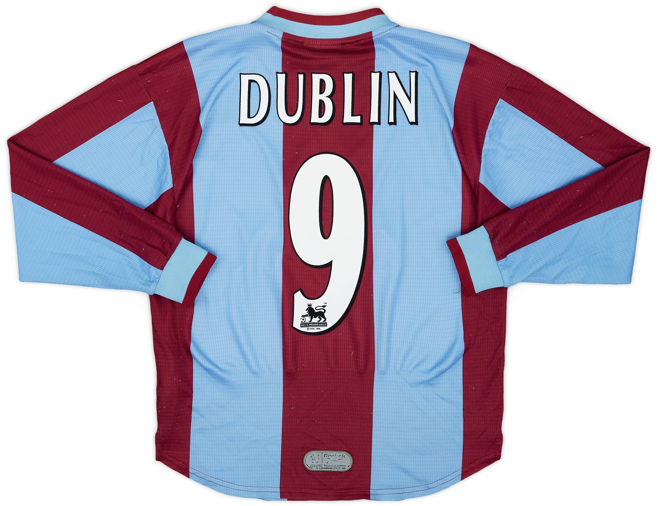 1999-00 Aston Villa Home L/S Shirt Dublin #9 - 8/10 - (S)