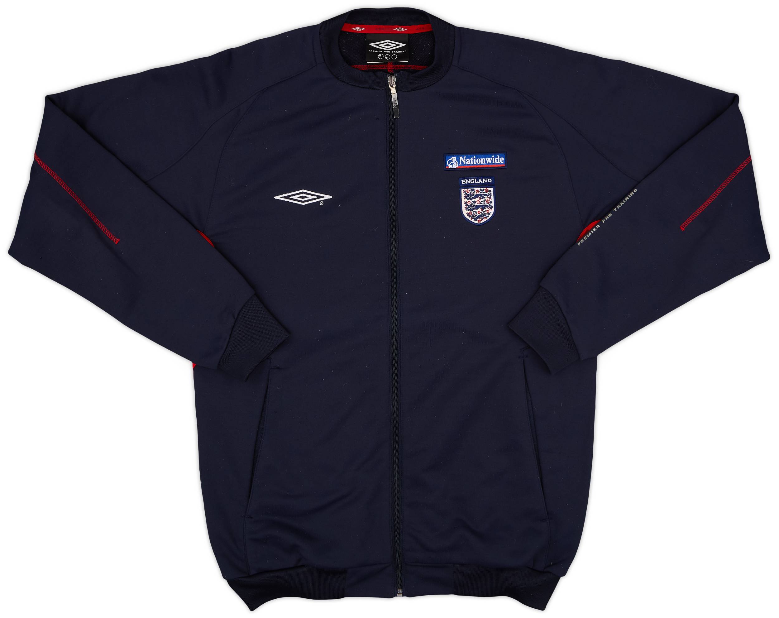 UMBRO ENGLAND 1997-99 Training GREEN Flag Jacket zipper SIZE