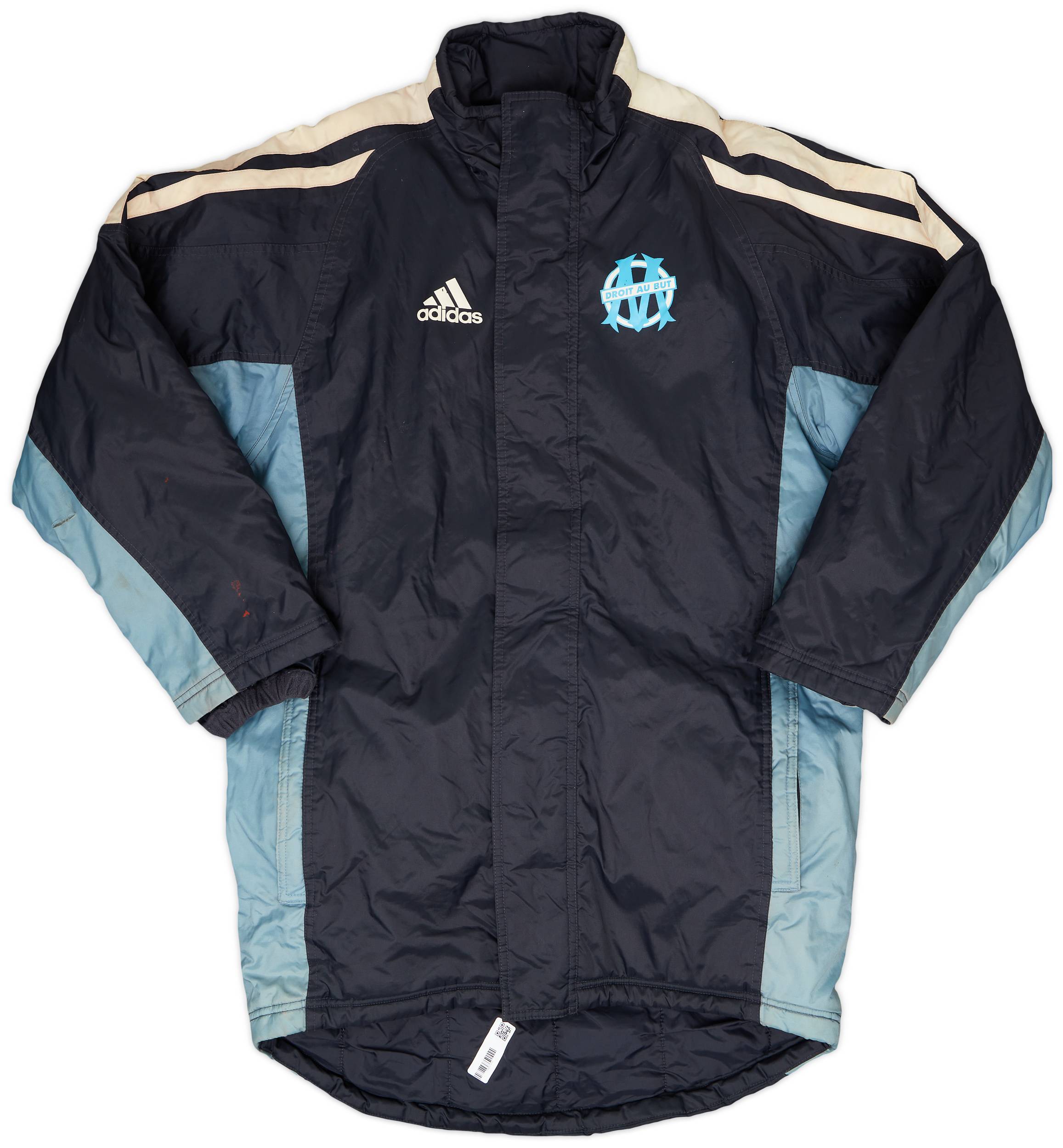 2004-05 Olympique Marseille adidas Padded Bench Coat - 6/10 - (XL.Boys)