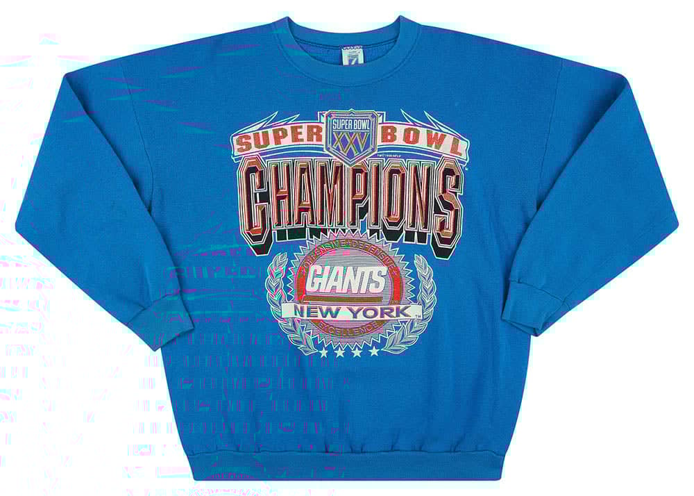 1990 New York Giants Super Bowl XXV Champions Logo 7 Sweat Top XXL